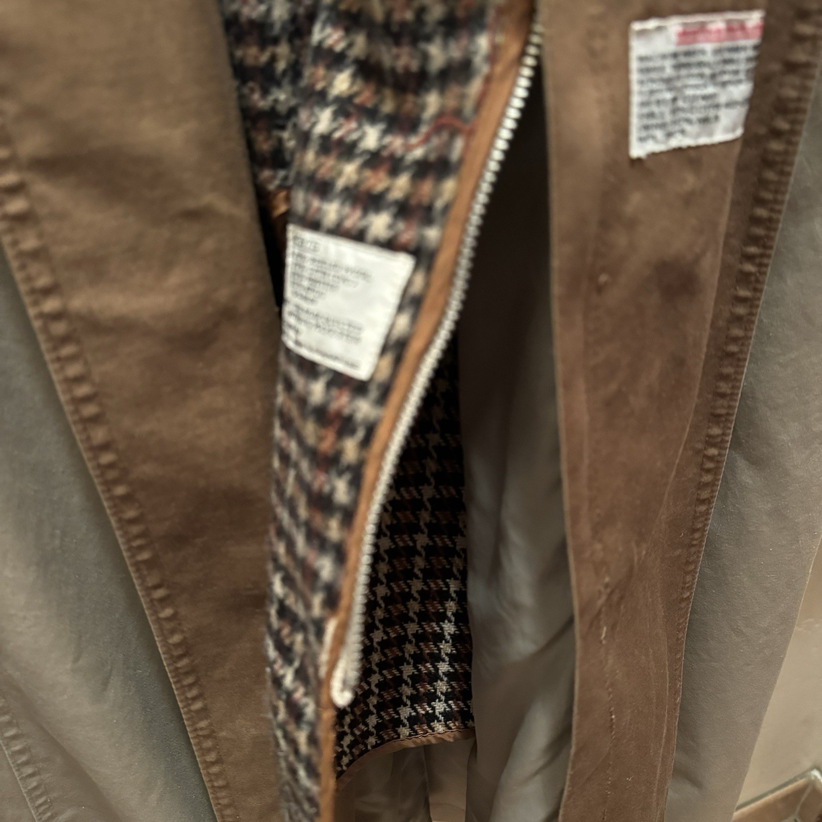 Vtg Trench Coat Maxi Tan Pockets Removable Hood/Lining (Wool Blend) GDT TOO