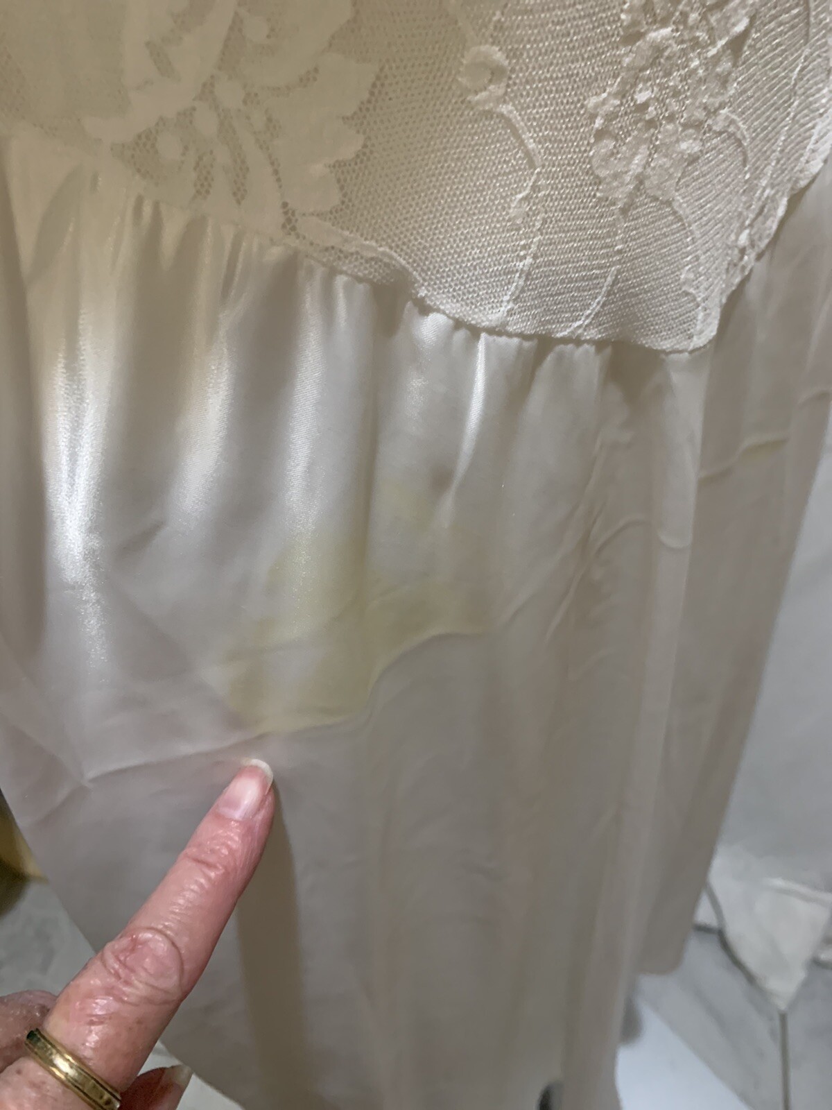 ❤️Lady Lynn 60’s Full Slip Strechy Lace Bodice & Silky Satin Size 36 Made In USA
