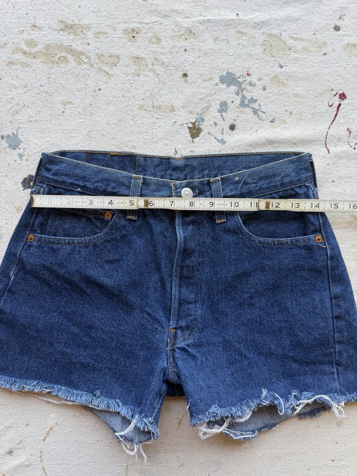 VTG 80s Levi’s 501 Redline Women’s Daisy Duke Cutoff Denim Shorts Size 28 Dark