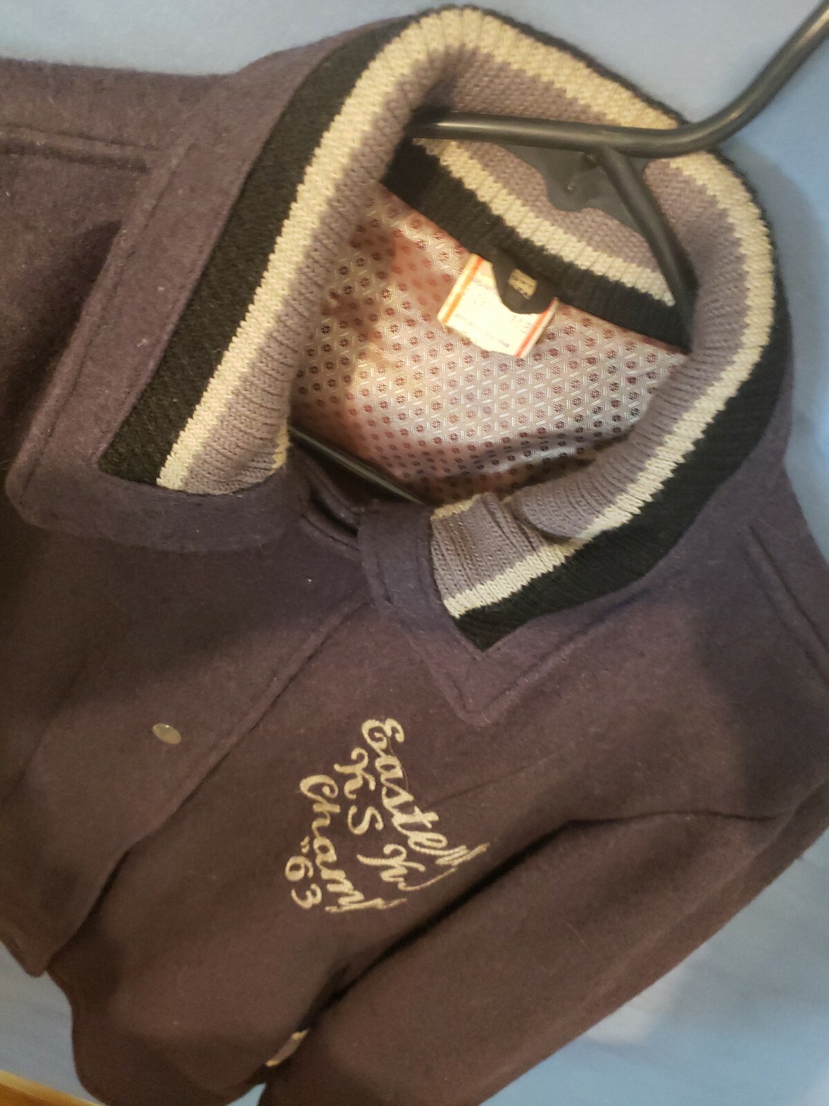 Vintage 1960s BUTWIN gray Wool Varsity Letterman Jacket Size 18 basketball women