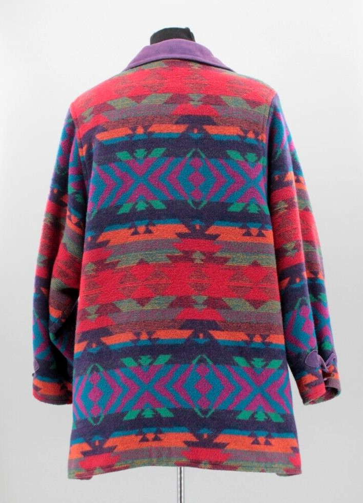 VTG Women’s 90s Colorful Southwest Pattern Coat L/XL 1990s Kathryn Deene Katy D