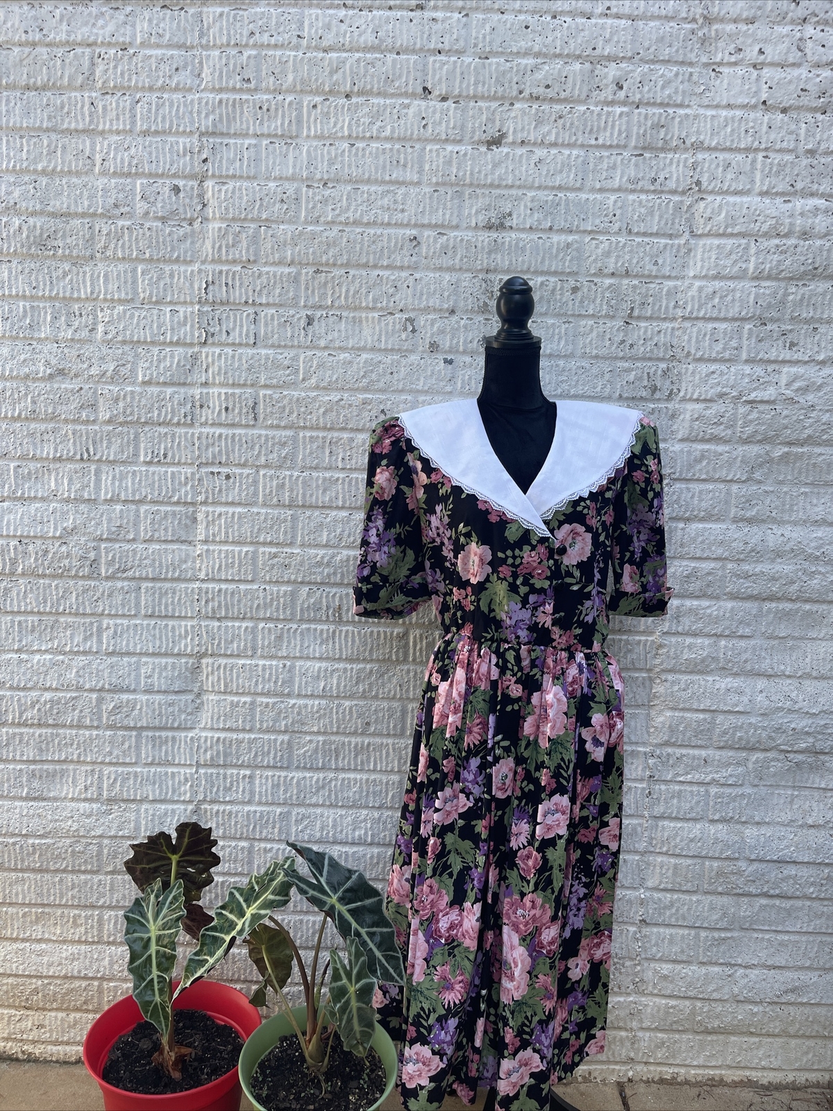 Vintage Floral Cottage Dress Size 10 Tina Barrie 100% Cotton USA Made