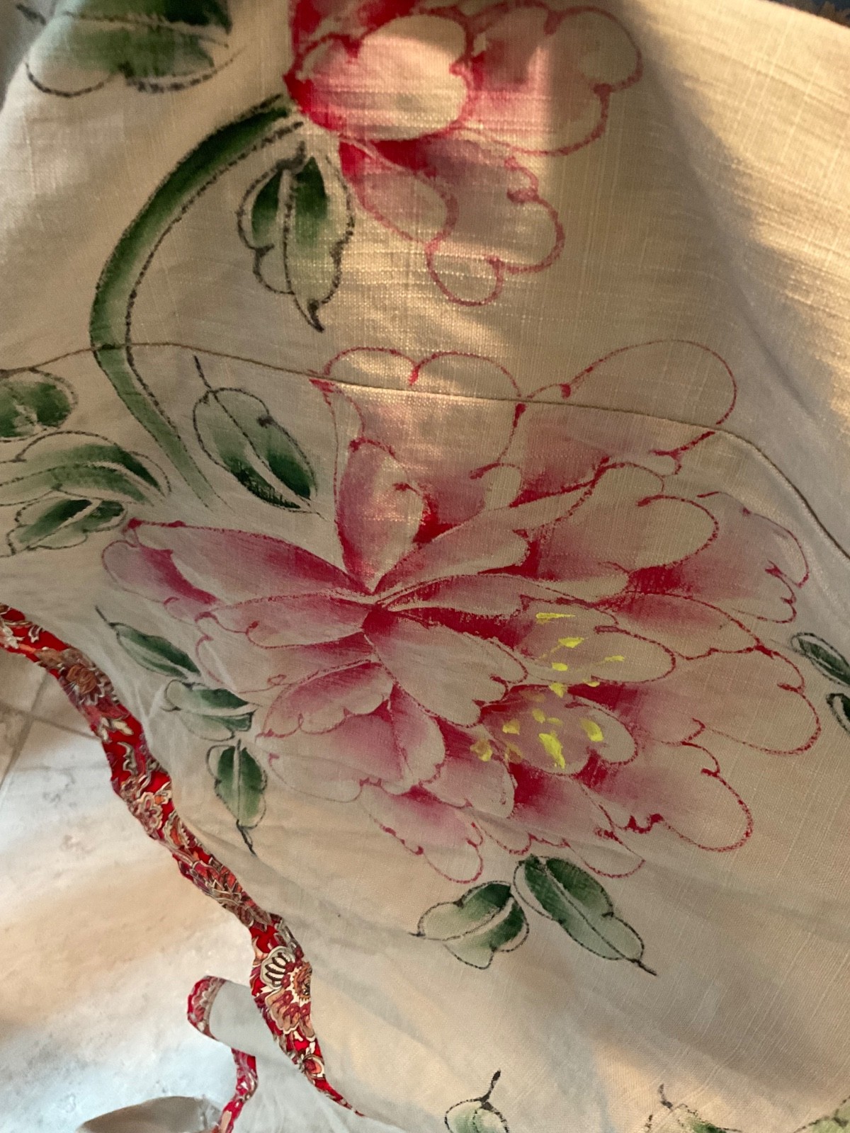 Vintage 1940s Hand painted Skirt CottageCore Boho Festival Maxi Original