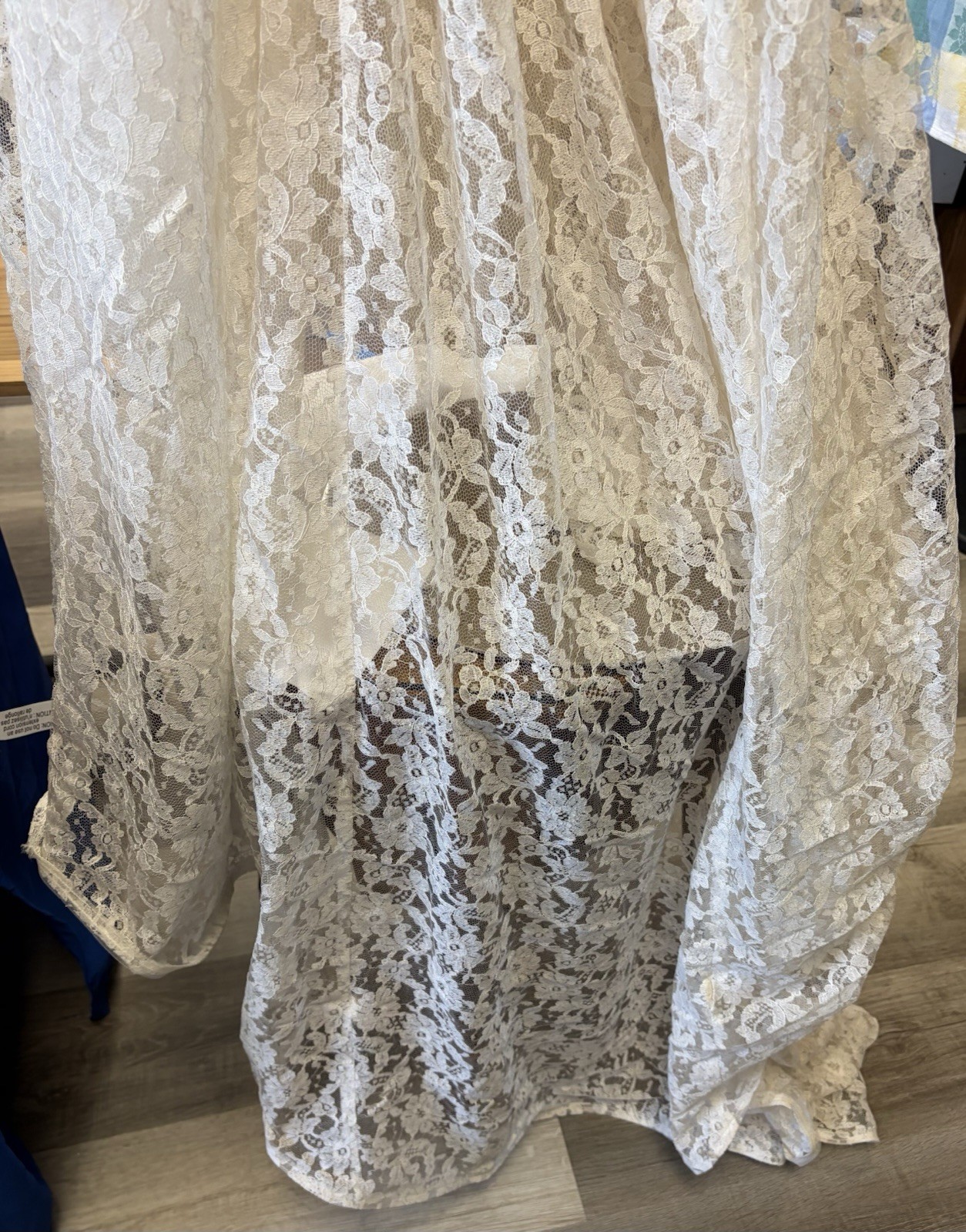 Lace Wedding Dress With Head Cap Train VTG 1951