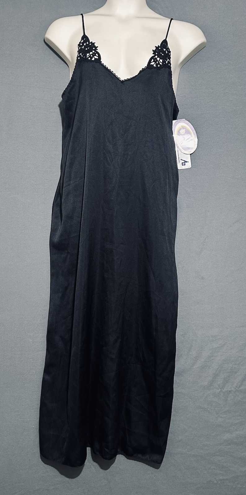 Cinema Etoile Nightgown/Slip Dress Sz Large Black Side Split
