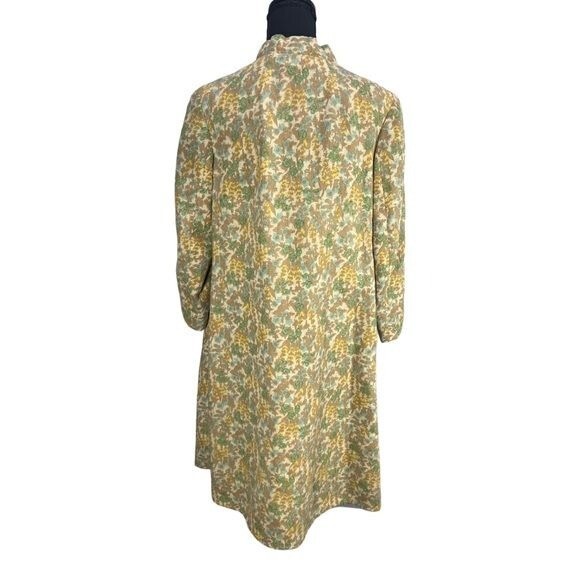 VTG 1960’s KLEIST Latest Fashion Cream Yellow Green & Brown Wool Nehru Coat
