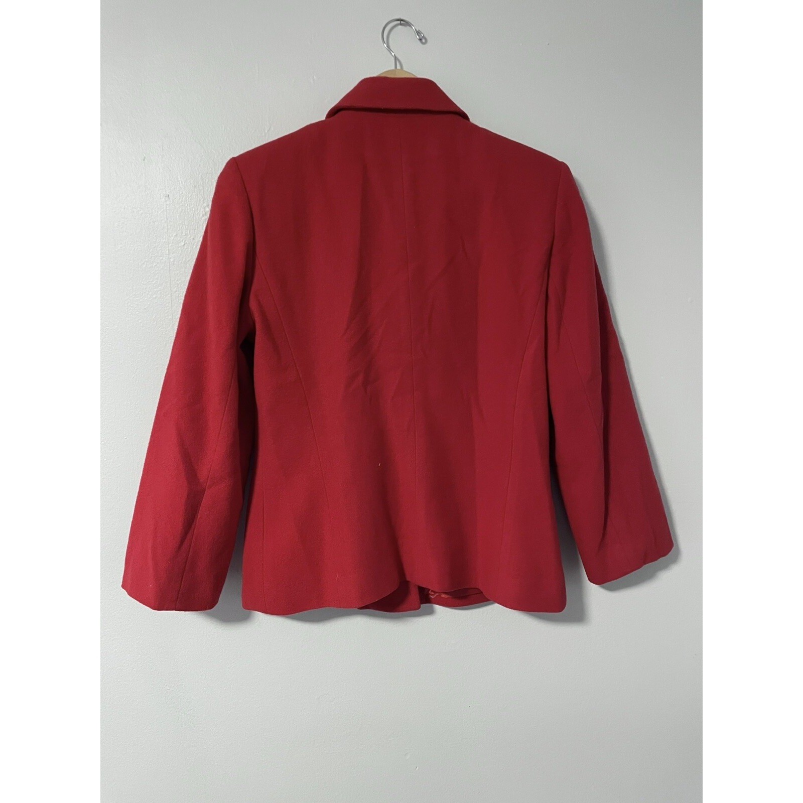 Harve Benard by Holtzman Women’s Red Wool Cashmere Blazer Nylon Lined Size 10