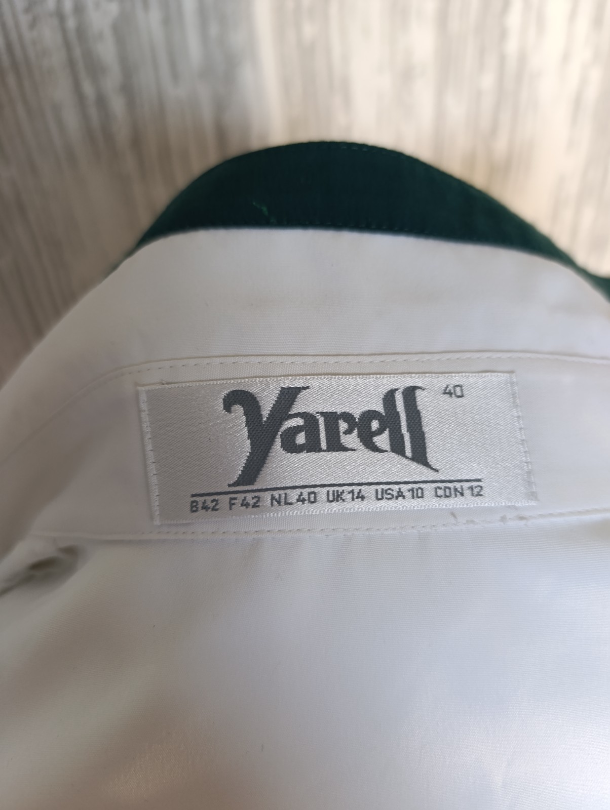 Vintage Yarell White Blouse Military Nautical Style | Green Trim | Gold Wing But