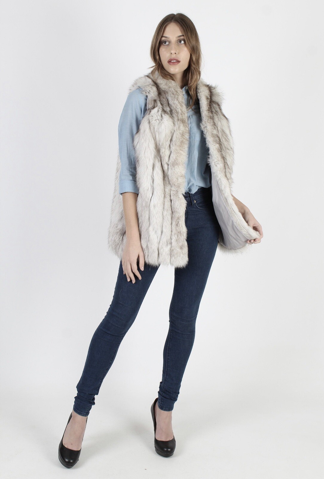 Vintage 80s Saga Fox Fur Vest