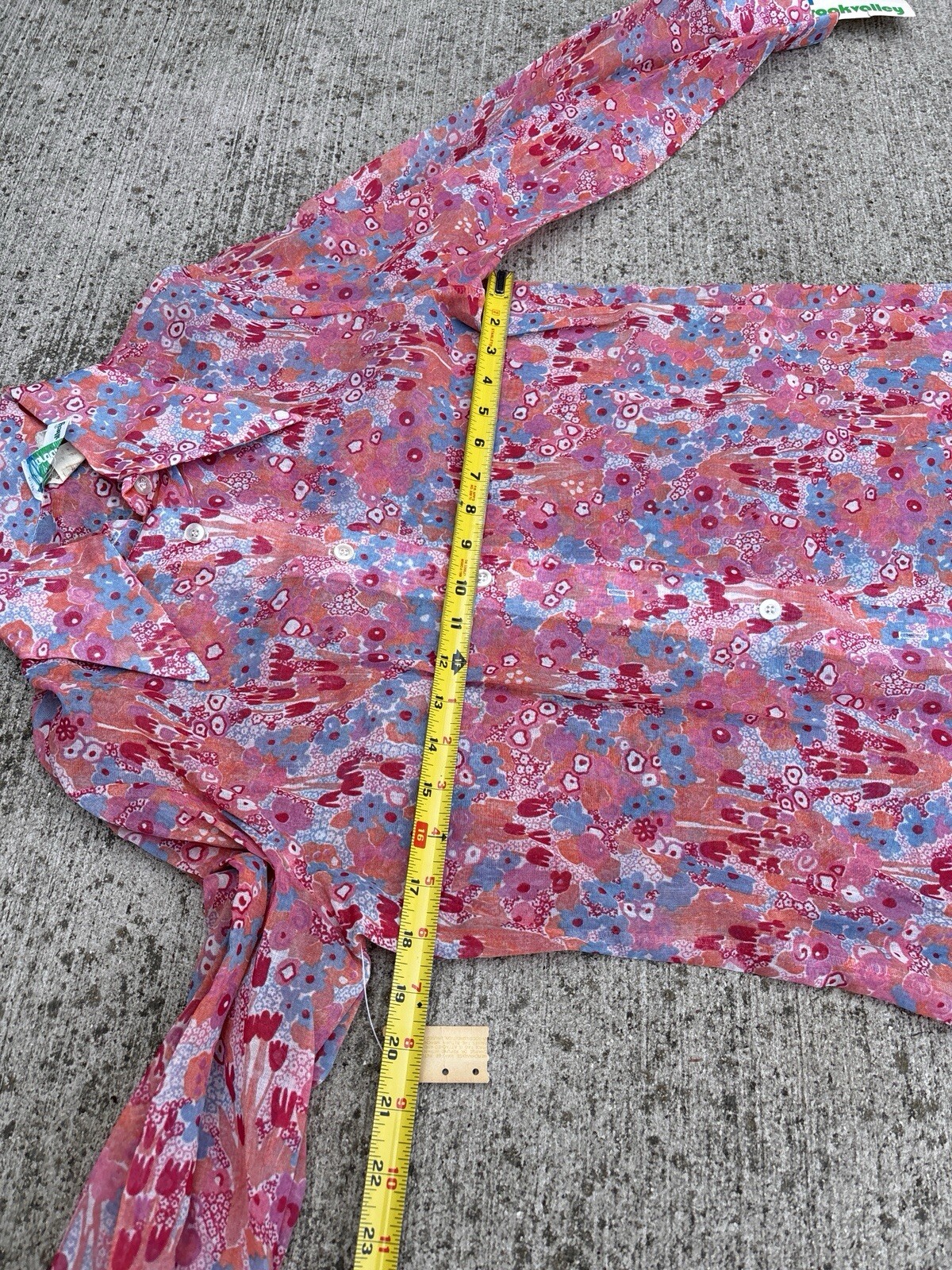 Vintage 70’s Fairfield Brookvalley Floral Button Up Blouse Shirt Size 14