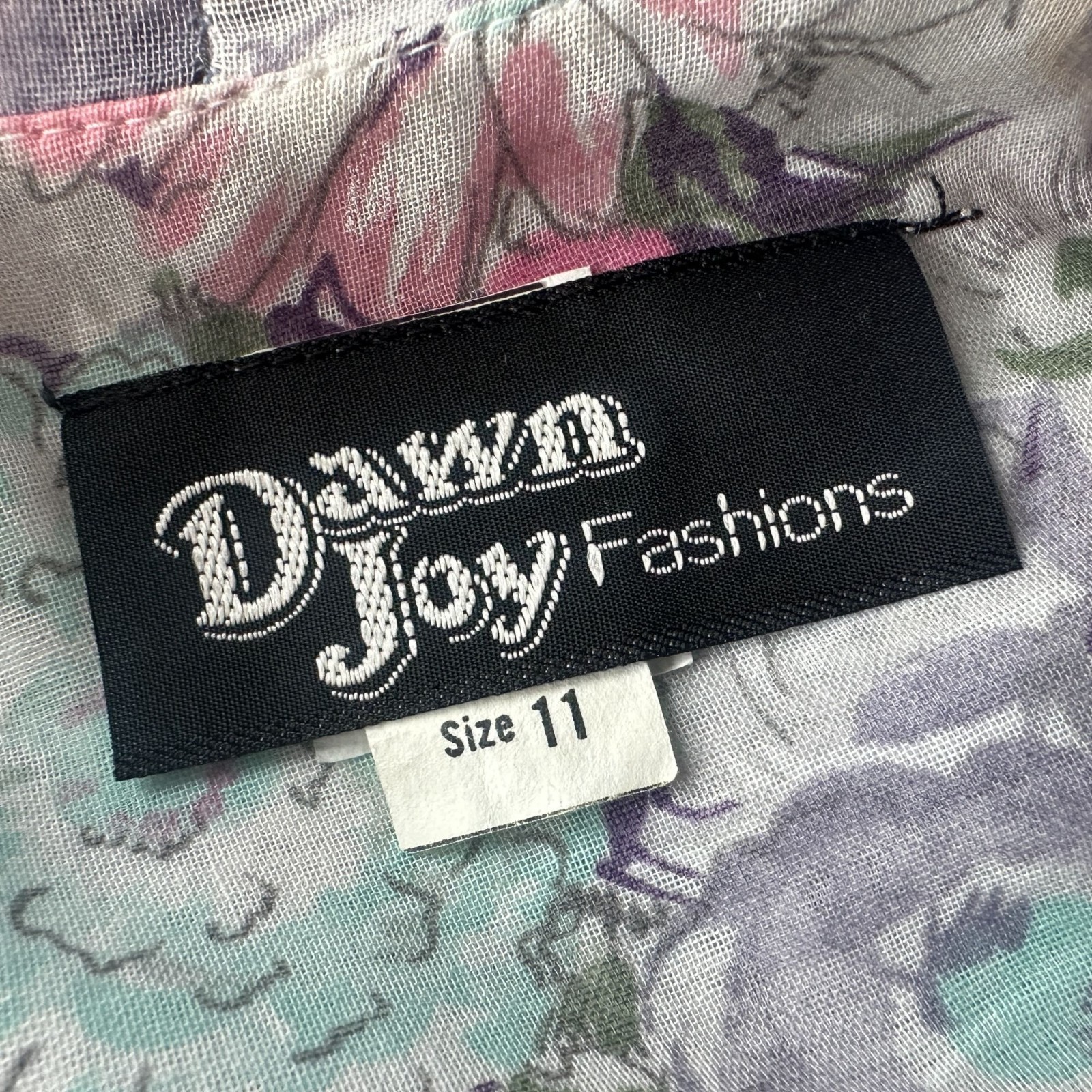 Vintage Dawn Joy Fashions Juniors 11 Dress Floral Midi Multicolor Boho Cottage