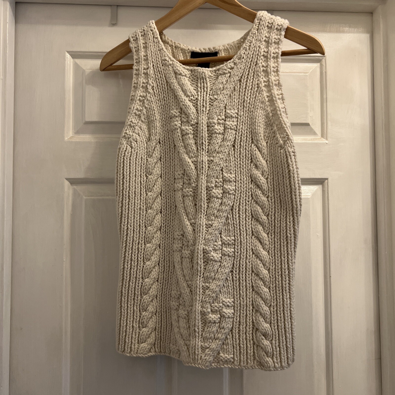 The Limited Cream Heavy Wool Blend Knit Tank Sweater Women’s Size XL Y2K