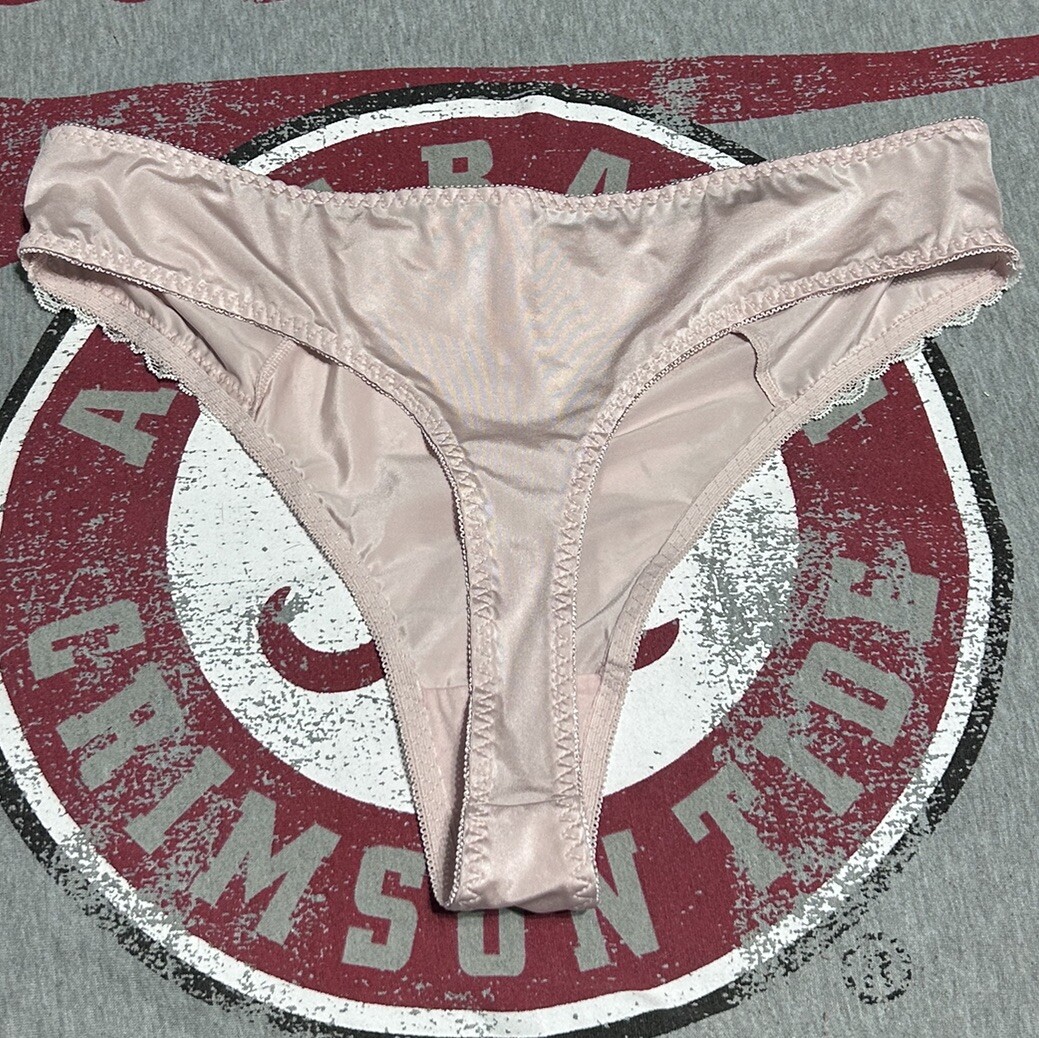 Vintage Splendies Second Skin Thong String Bikini Panties Stretch Pink