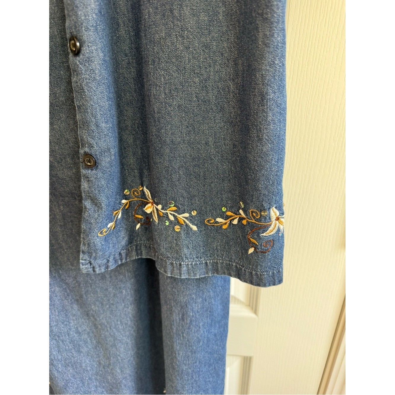 Country Concepts Plus 1X Embroidered Denim Dress Set | CottagecoreWesternVintage