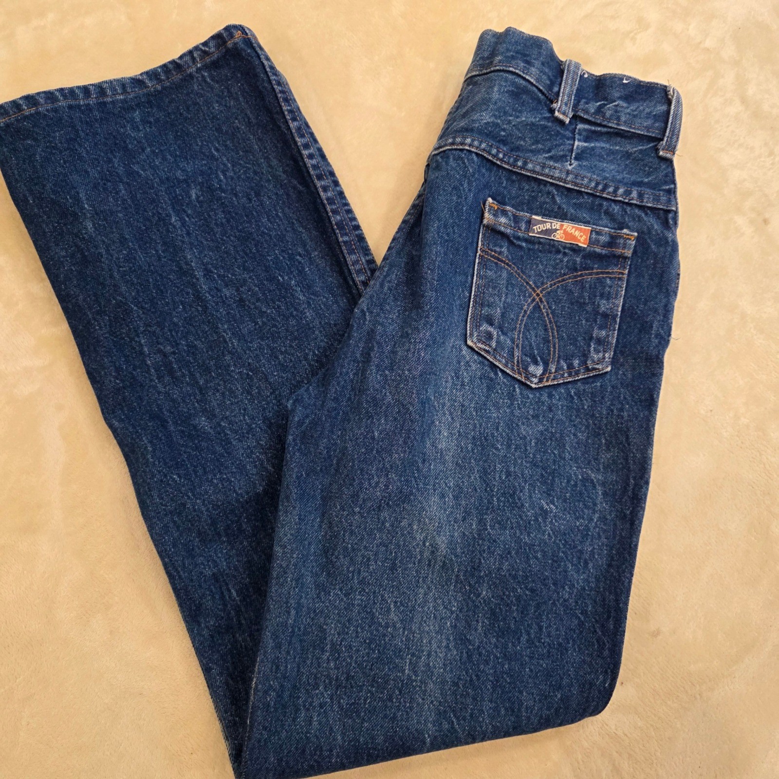Vintage 90s Tour De France High Waisted Mom Jeans Dark Wash Size (29 in waist)