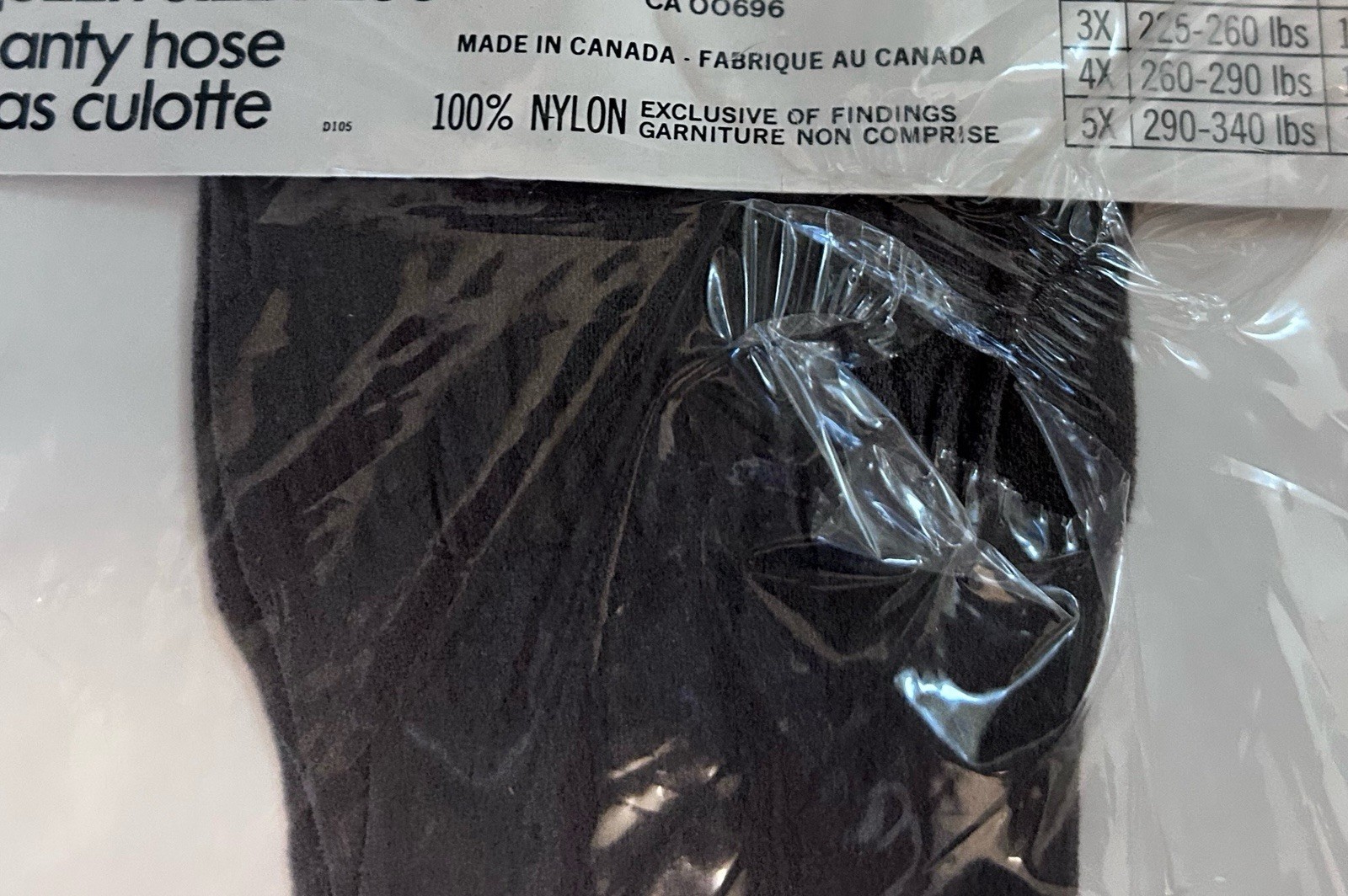 Vintage Cherie Queen Size Plus Sandalfoot Smoke Grey Pantyhose X-Large Nylon