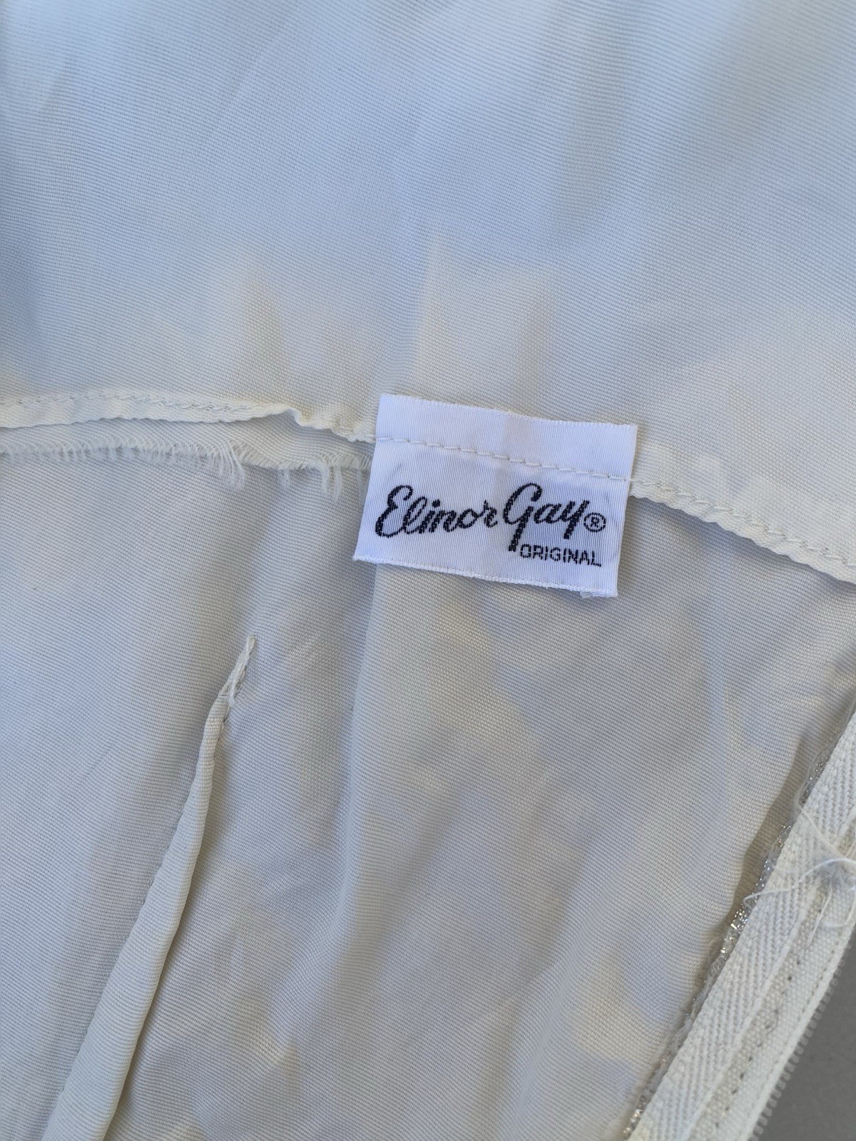 Vintage Elinor Gay Silver Threads with Cream Skirt Cocktail Dress