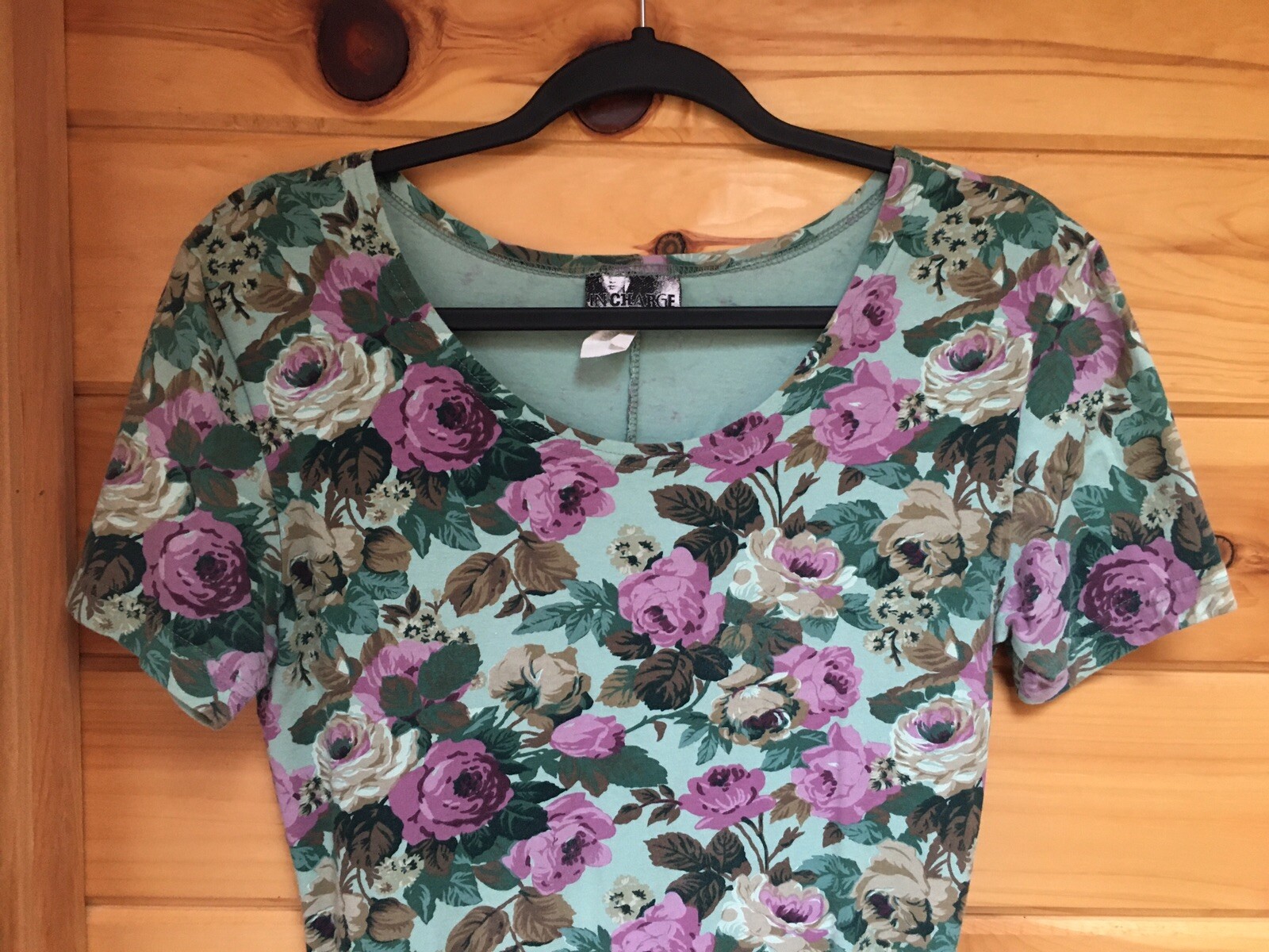 vintage 90s dress In Charge Bodycon Green And Pink Floral Grunge Mini Dress