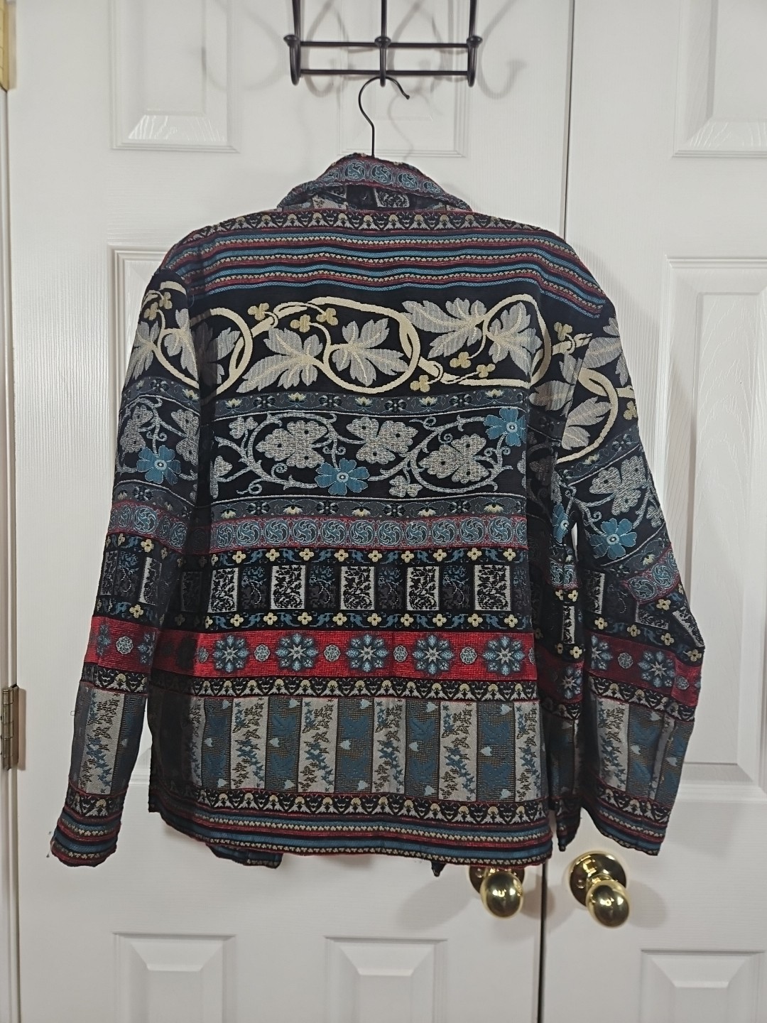 Whimsigoth Textured Patchwork Blazer XL Vtg 90s Geometric Southwestern Grandma