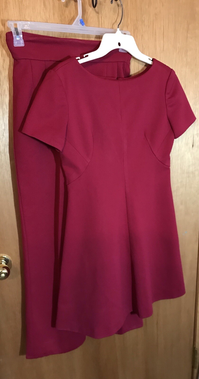 Deep Red 1969-70 VTG Tunic Mini Dress Pant suit