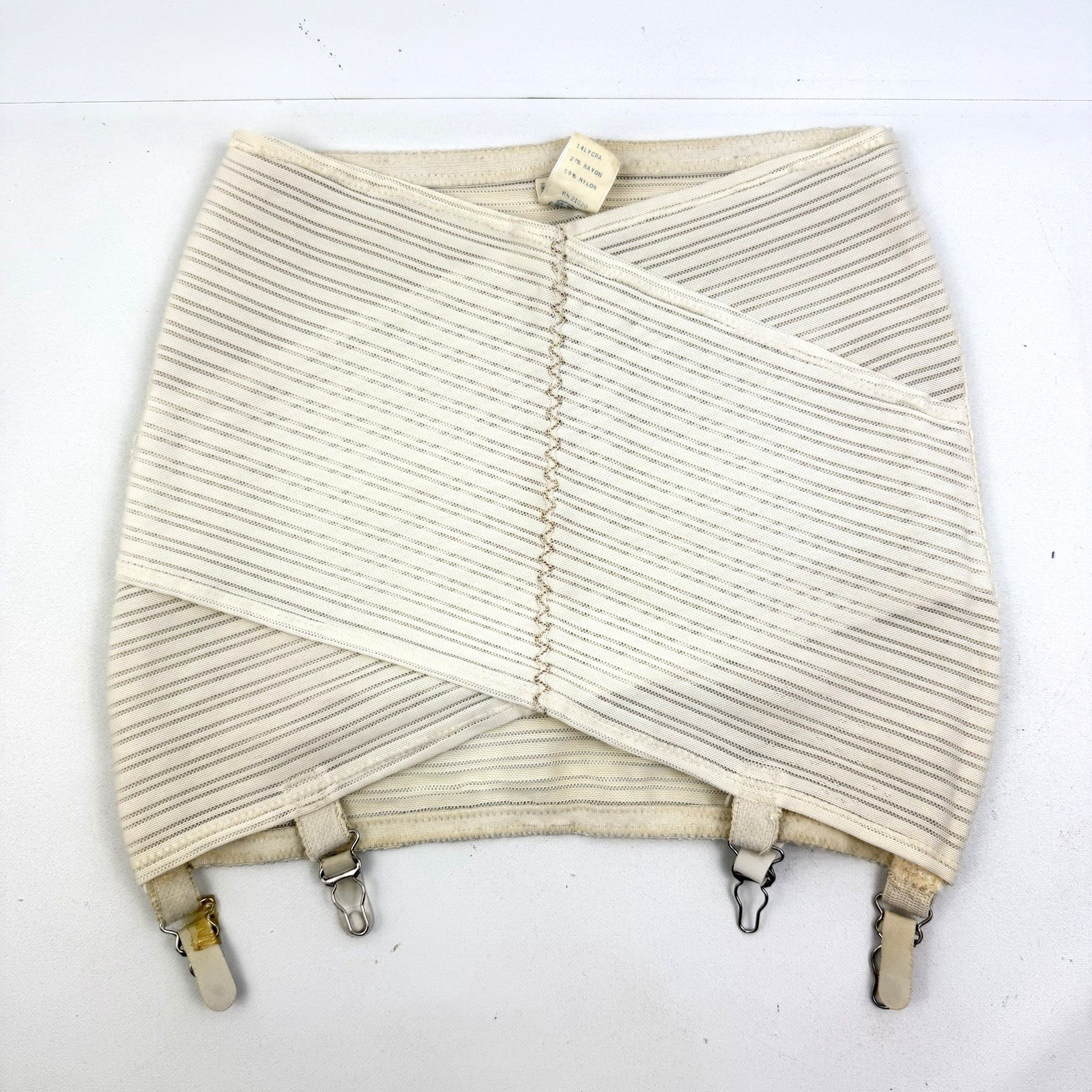 Vintage Jo-La 2010 Open Bottom Girdle w/ 4 Garters Large Lingerie Shape Wear