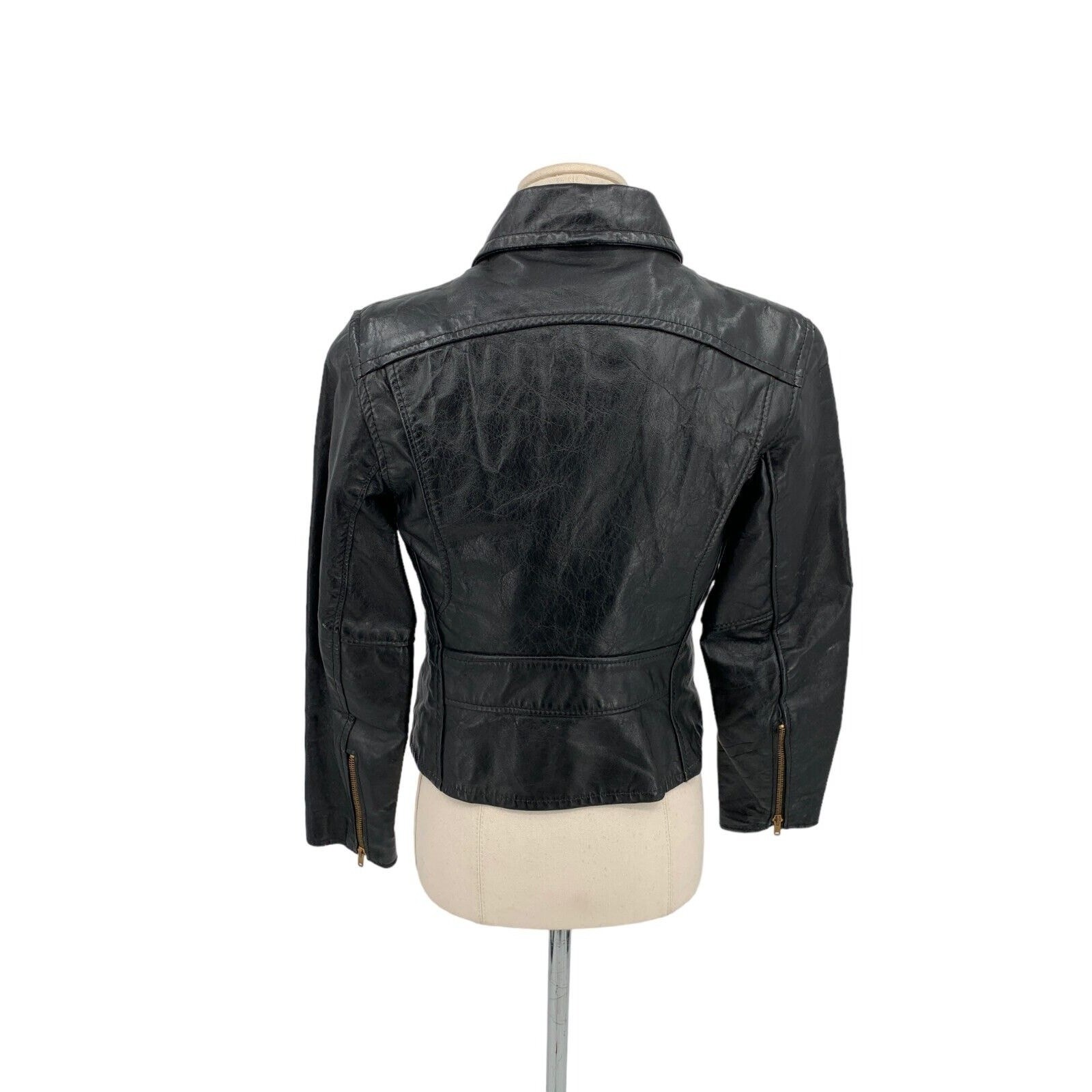 Vintage Wilson’s Leather Moto Motorcycle Café Racer Jacket Womens Size 8