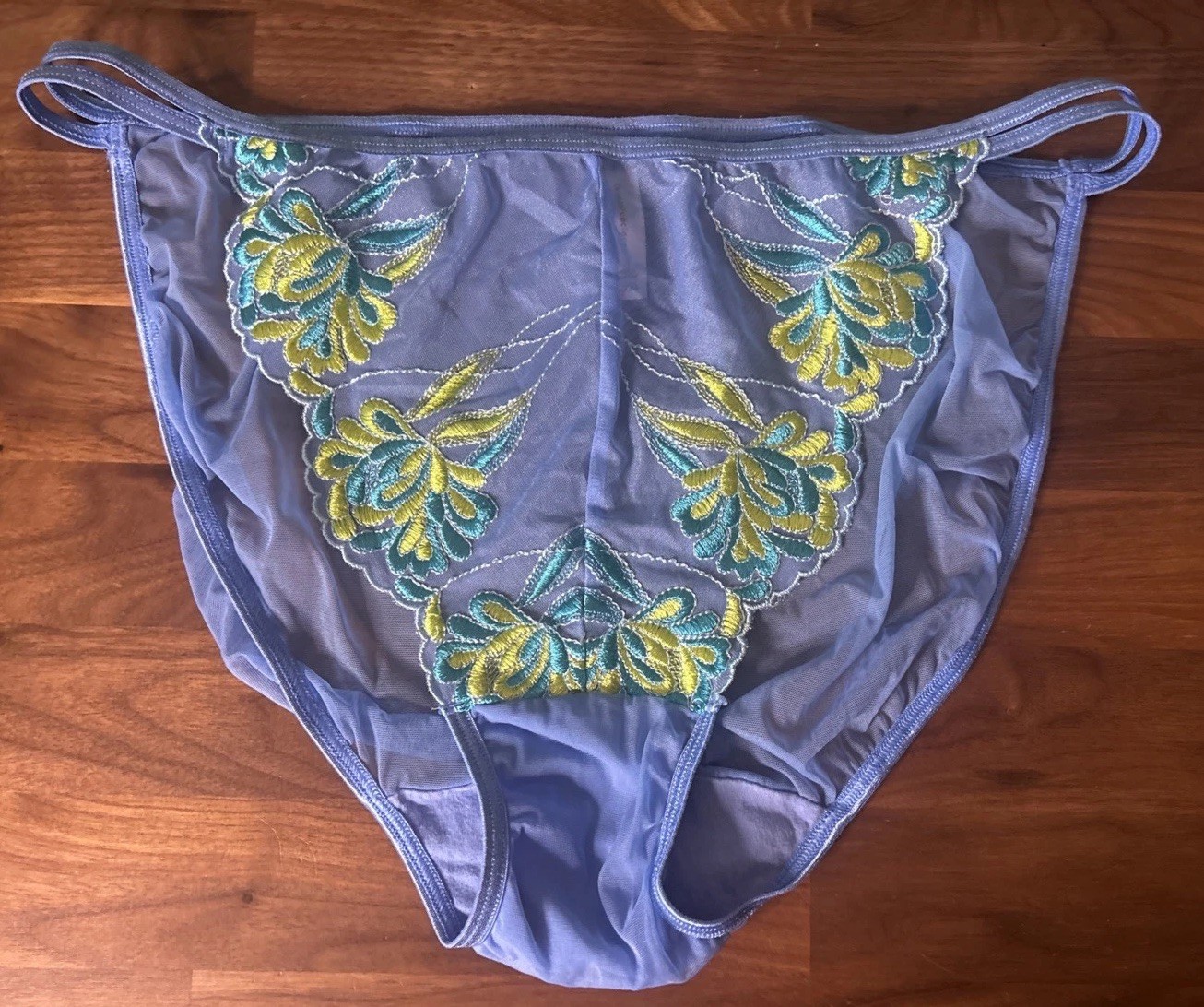 Vtg SHINY PANTIES Double String Bikini 22/24 Shimmer Nylon Cacique Second Skin