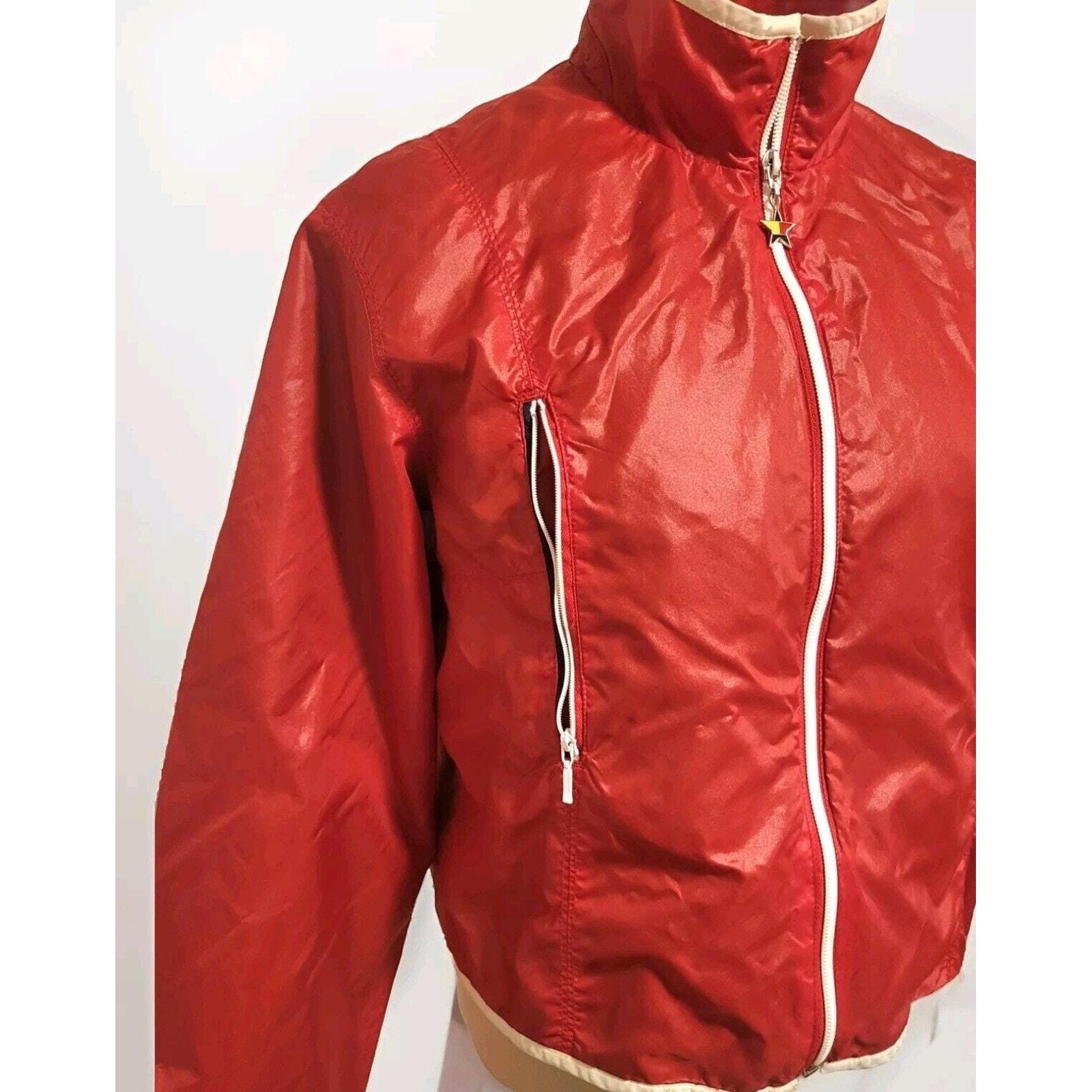 Vintage Y2K Tommy Jeans Cropped Full Zip Windbreaker Womens Size XL Hilfiger