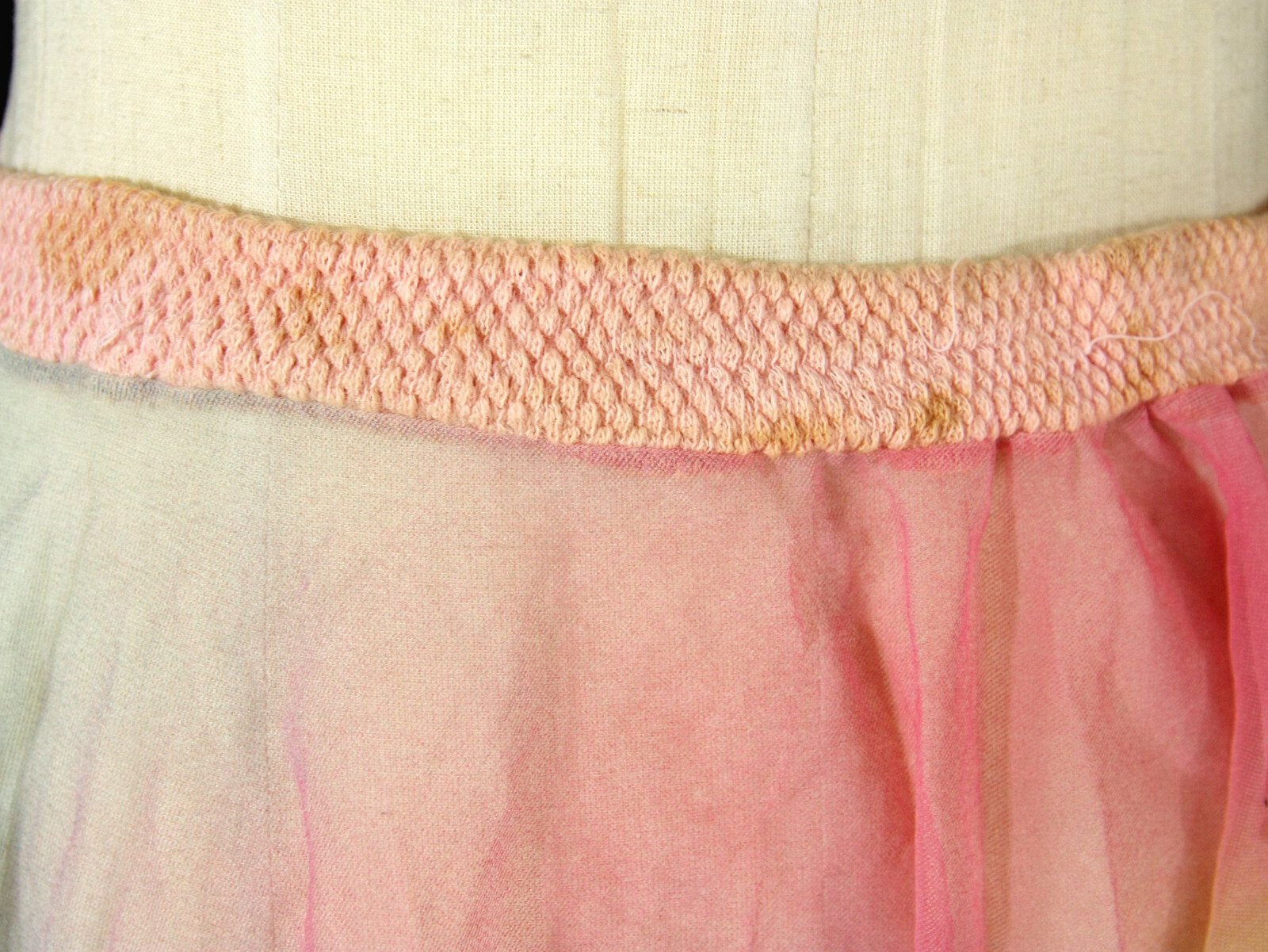 Vintage Pastel Colorful Sheer Midi Mid Length Flair Kerchief Hem Fairy Skirt M