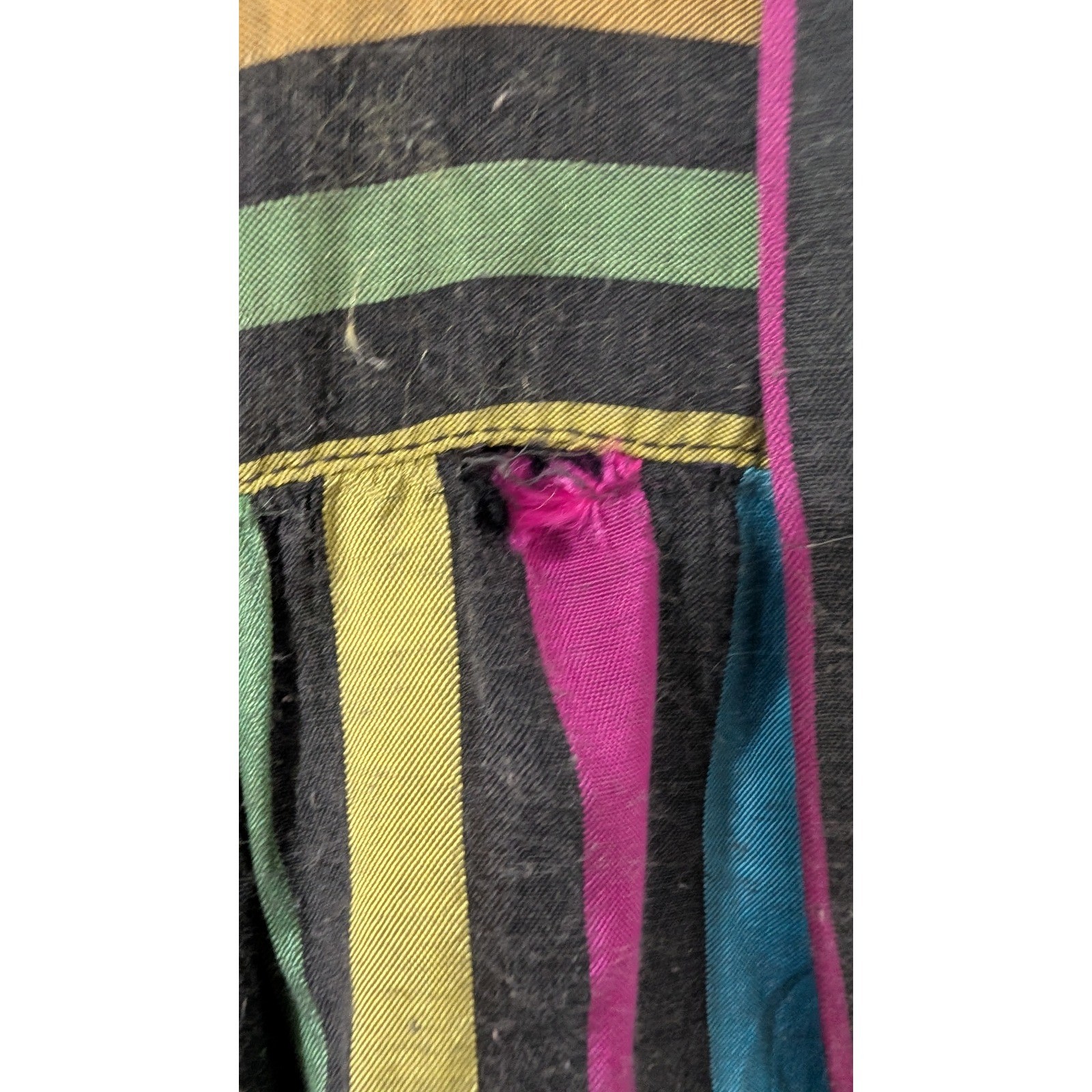 Vintage Susan Allan for Nirvana Stripe V-Neck Top Boho 1960’s Grunge Multi-Color