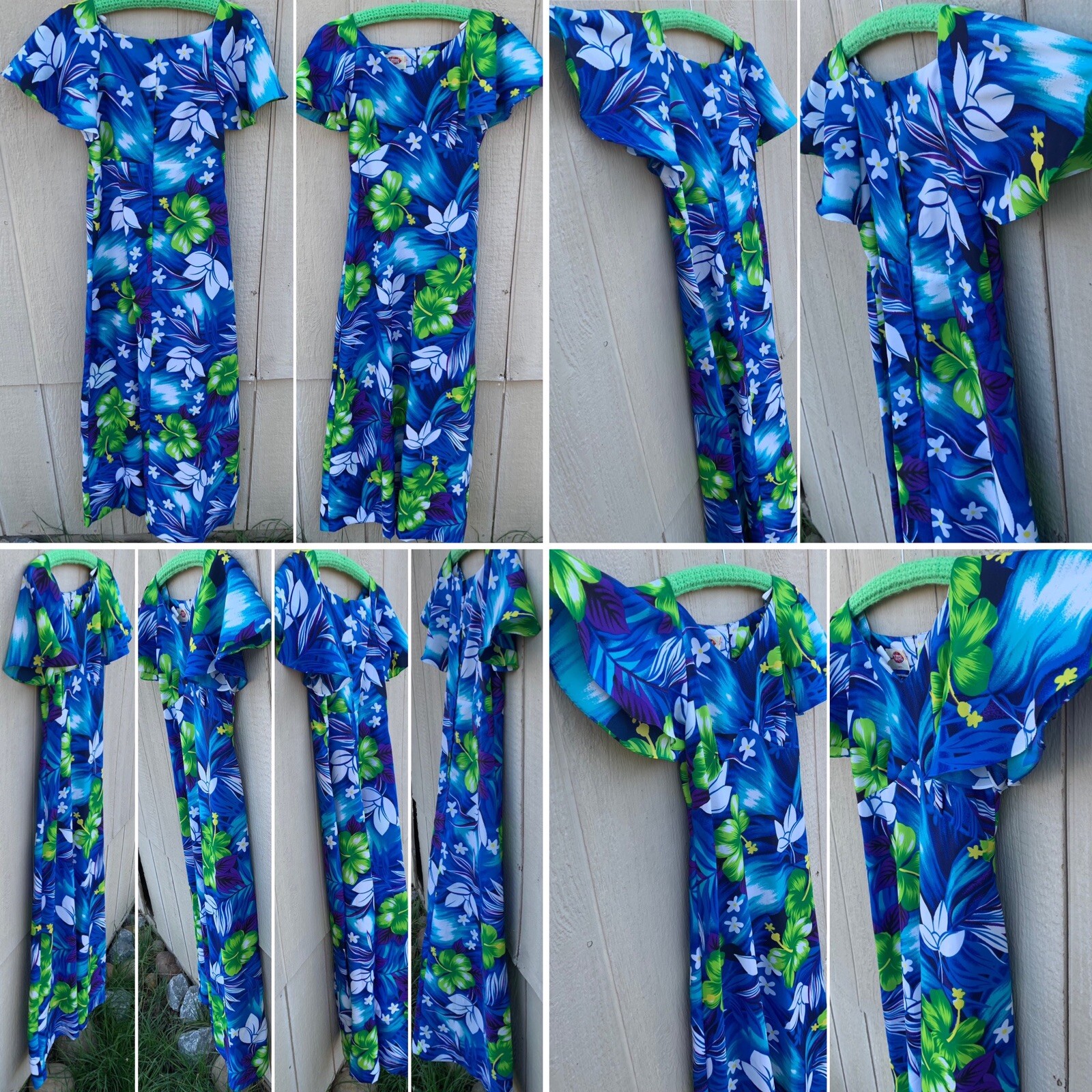vintage Pomare Hawaii dress Hawaiian floral aloha maxi tiki size 10