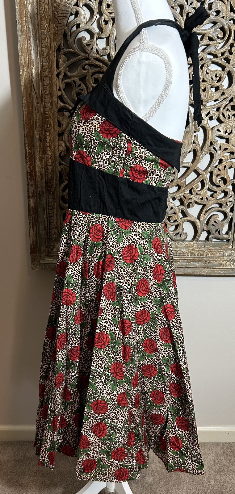 HELL BUNNY Rose Rockabilly Swing Dress Medium