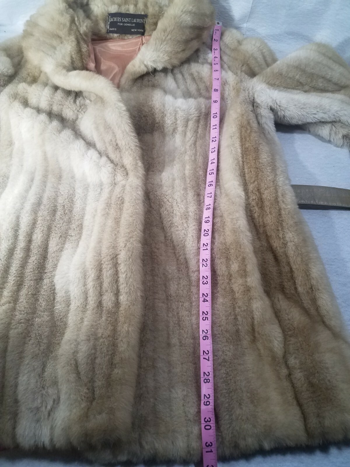 Jacques Saint Laurent Faux Fur Light Brown Womens Jacket Large NICE