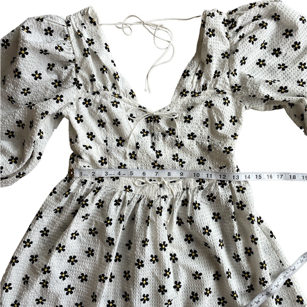 For Love & Lemons Connie Mini Dress in Ivory Size S