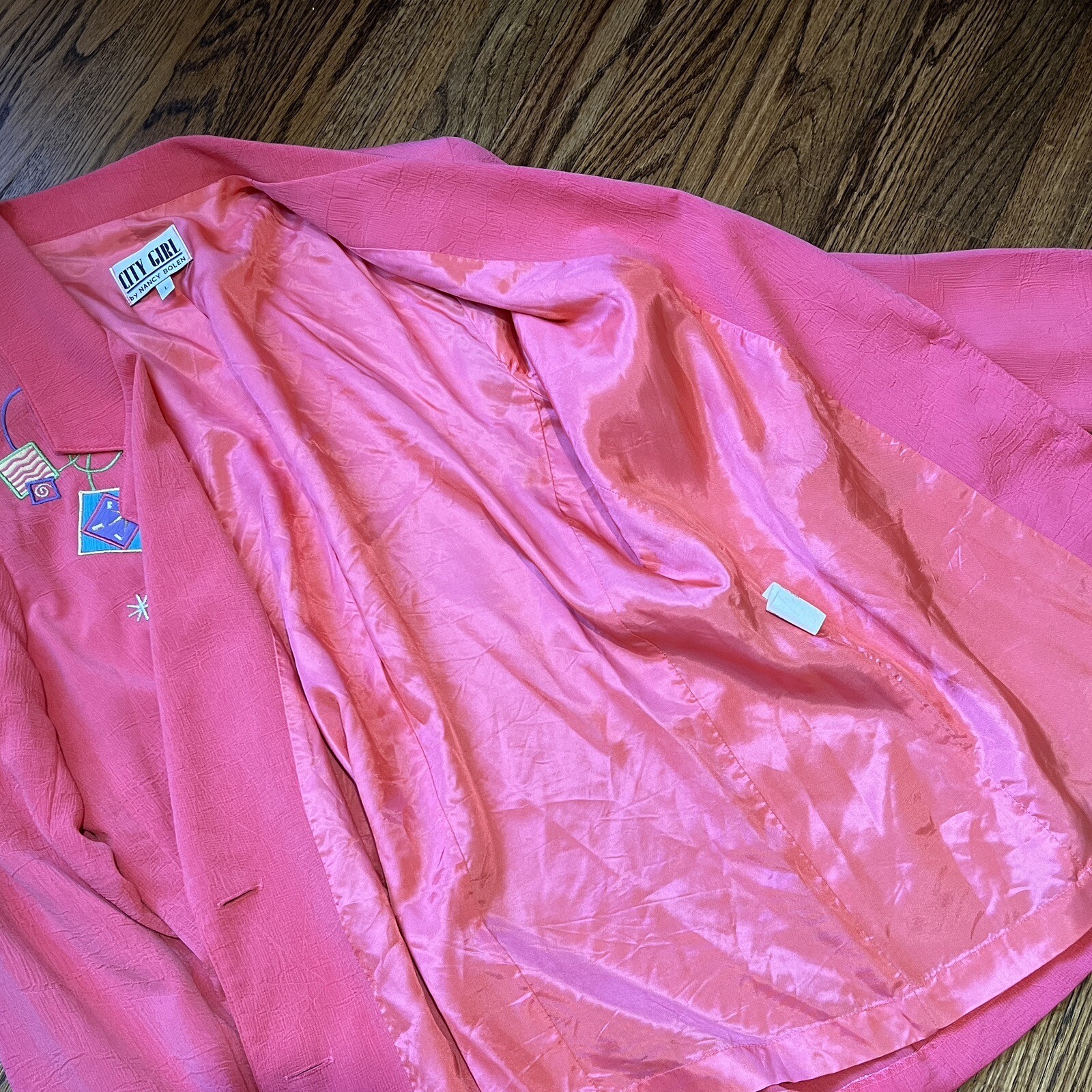 VTG City Girl By Nancy Bolen Blazer Hot Pink Women’s L EUC