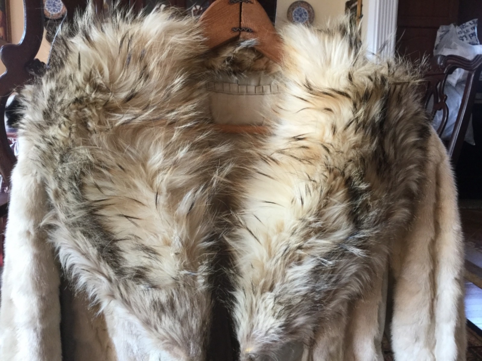 Vintage Mink Fur Leather Biker Jacket S/M