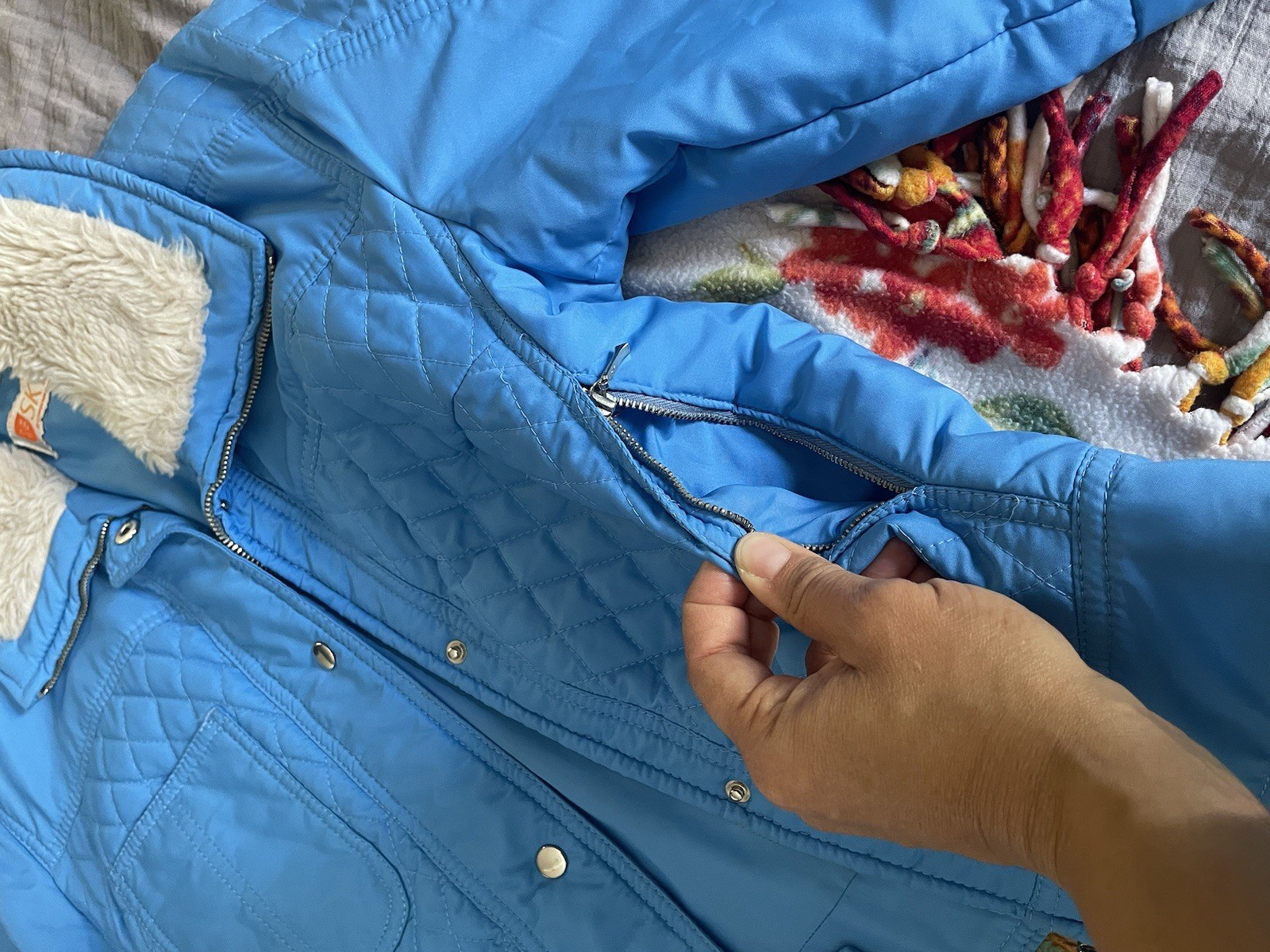 70s Or 80s Vintage Blue Ski Jacket Bomber Medium