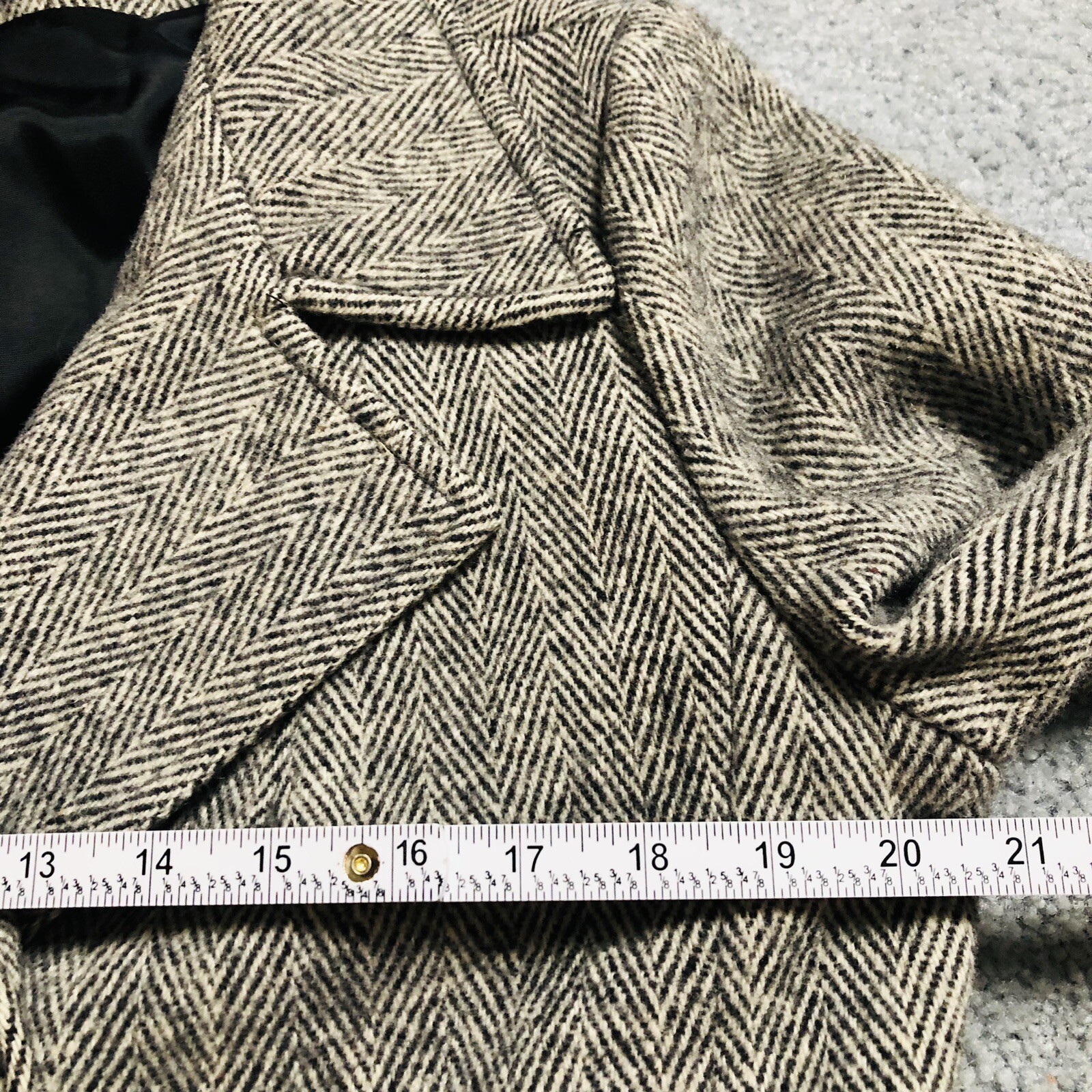 Arlette Double Breasted Wool Coat Women’s L USA Made Gray Academia Quiet Luxury