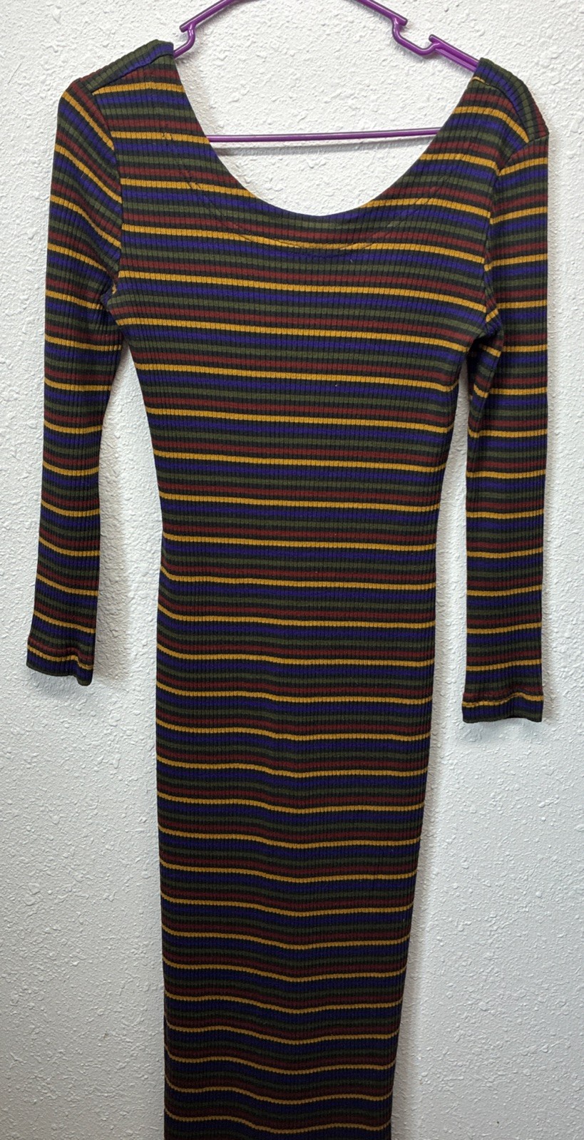 All That Jazz, Vintage 90’s Grunge-lite Silhouette Ribbed Knit, Multi Color S