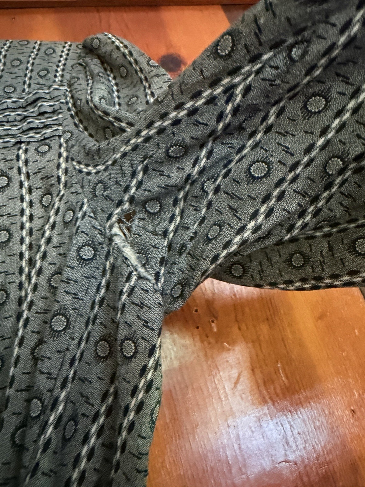 BEAUTIFUL RARE EDWARDIAN DIX’S MAKE DIX MADE GRAY CALICO DRESS W LABEL