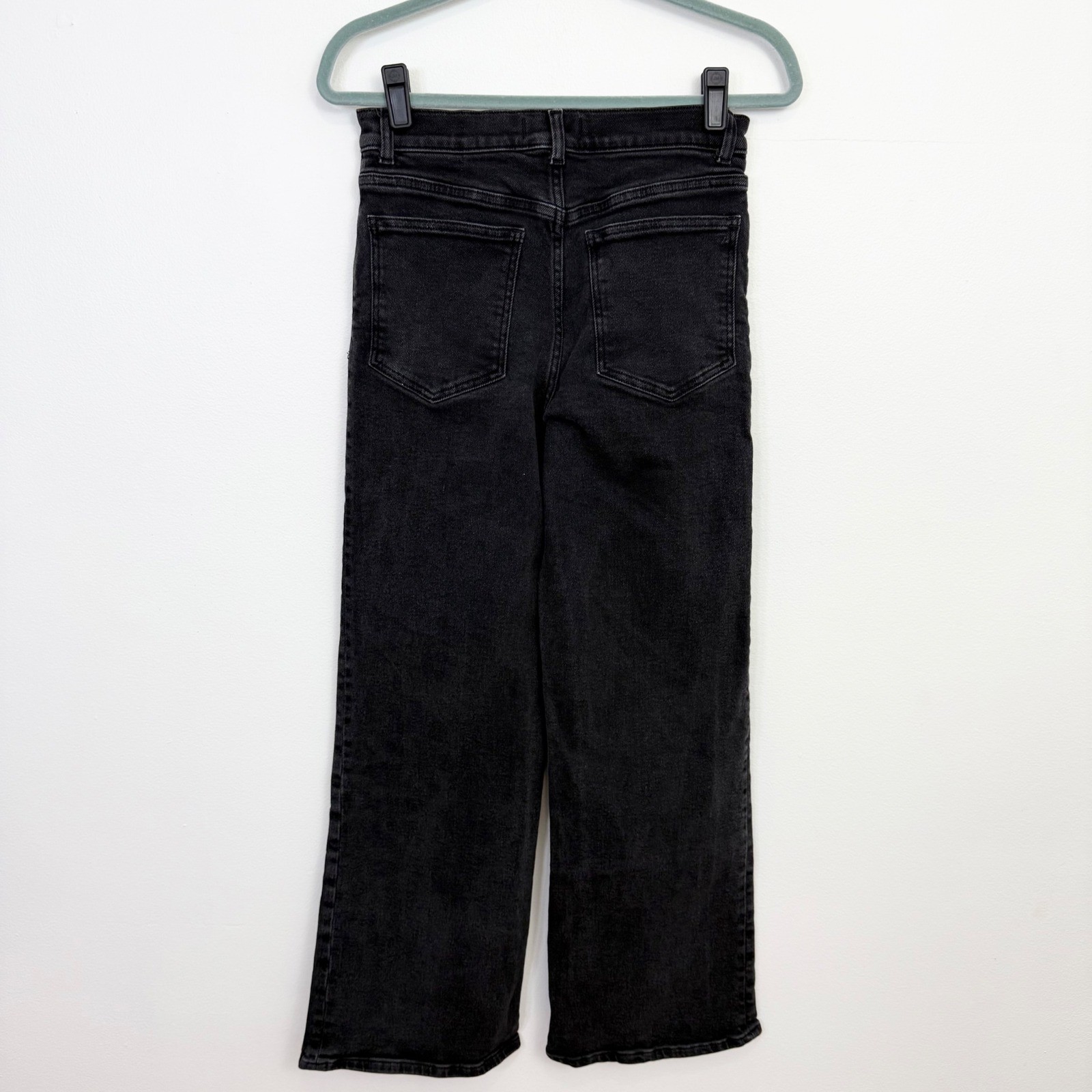 Madewell The Wide Leg Jean Super Stretch Black High Rise Size 28