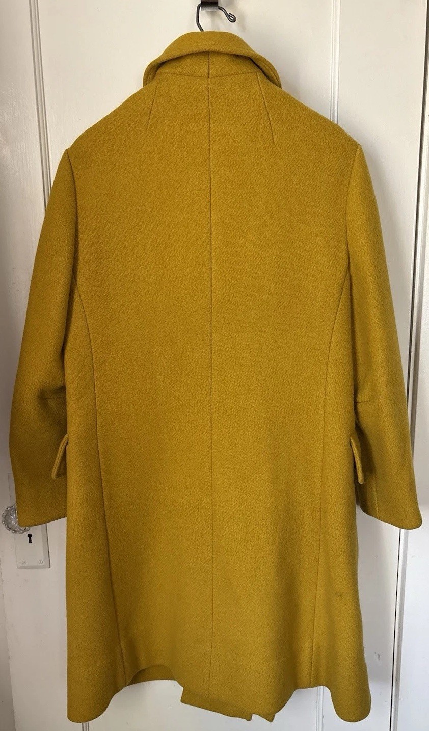 VTG 60s Mustard Yellow Wool Turnlock Swing Coat Coach Bonnie Cashin Style MCM
