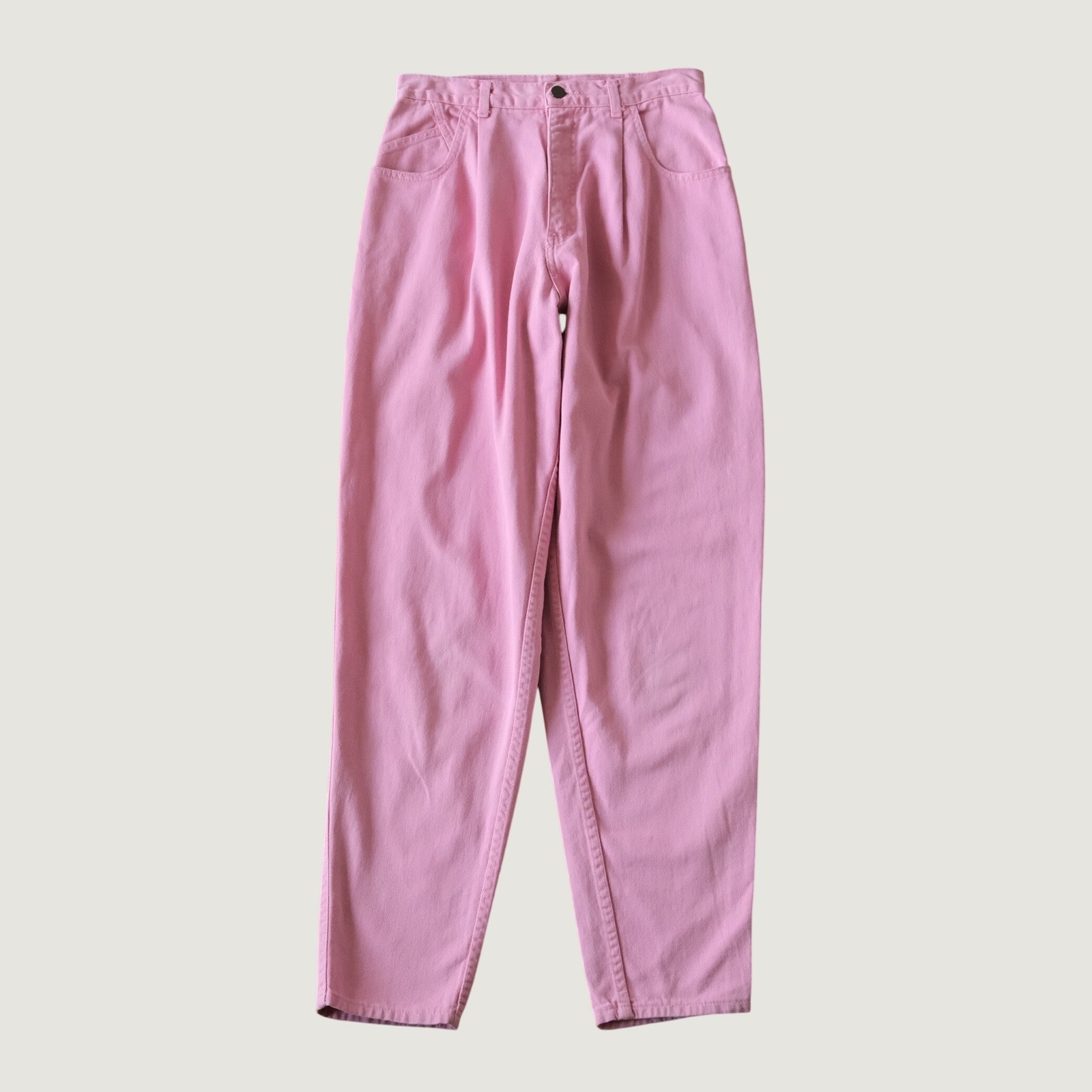 Lady Foot Locker Jeans Pink Pleated High Waist Tapered 90s Vintage 26 Mom Denim