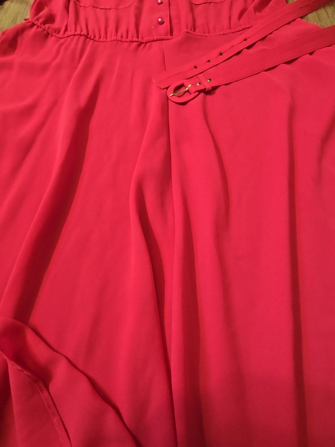 Vintage 1980s Ms Chaus Pink Belted Secretary Dress Size 12 Silky Button Down