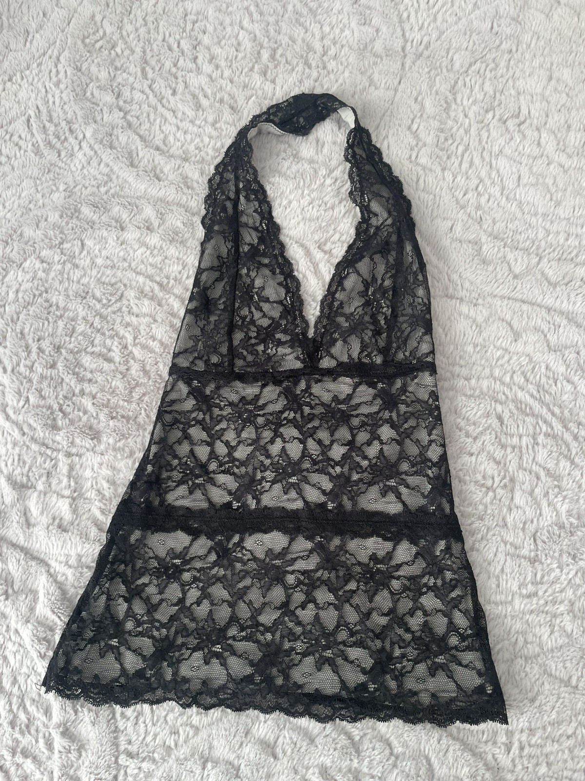 Vtg The Limited Women’s Black Lace Halter Lingerie Top S XS Fairycore Y2K