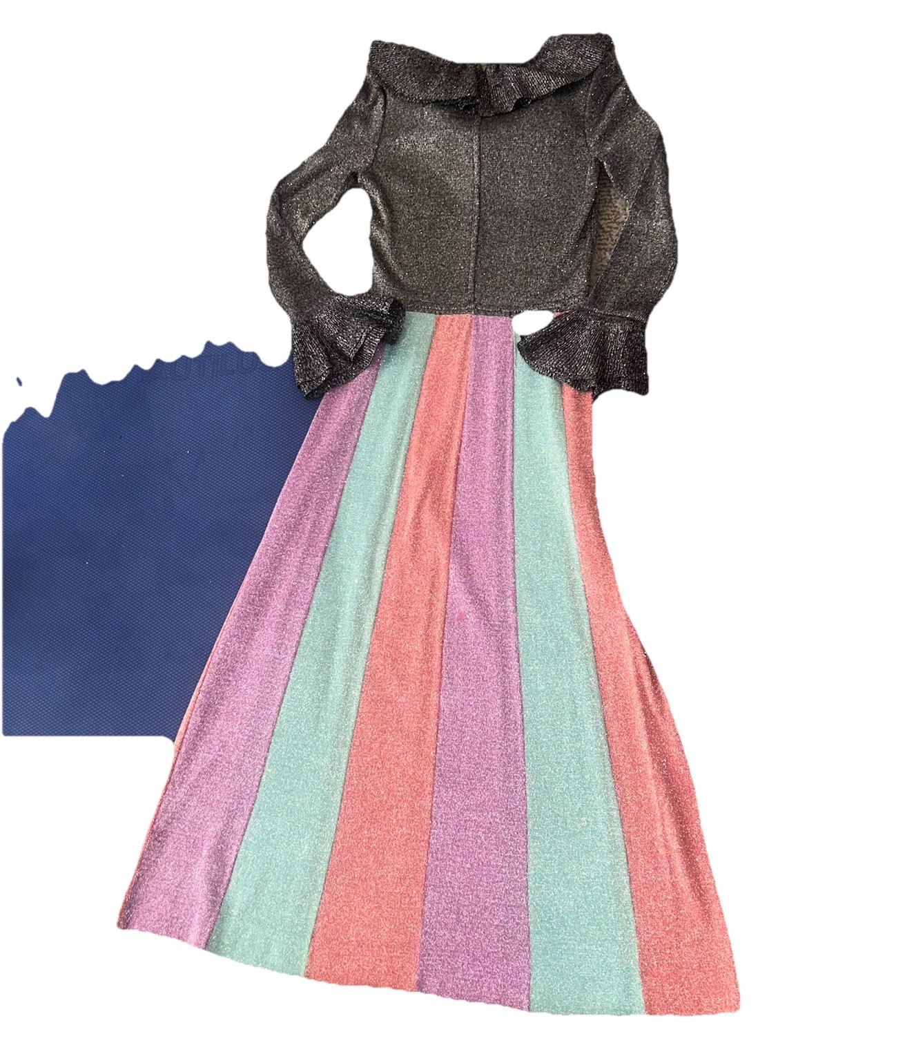 sabrina knit LTD rainbow lurex dress Size Small