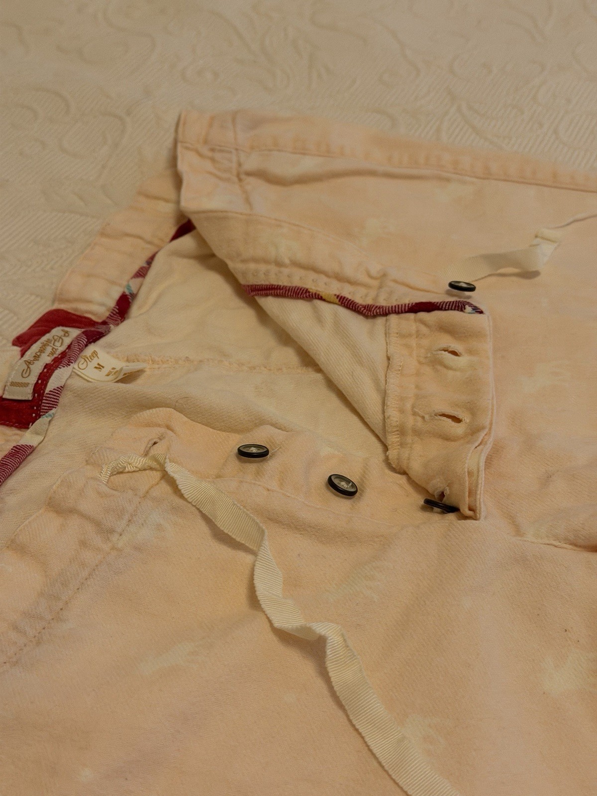Abercrombie & Fitch 100% Cotton Women M White Baby Pink Pajama Christmas Pants