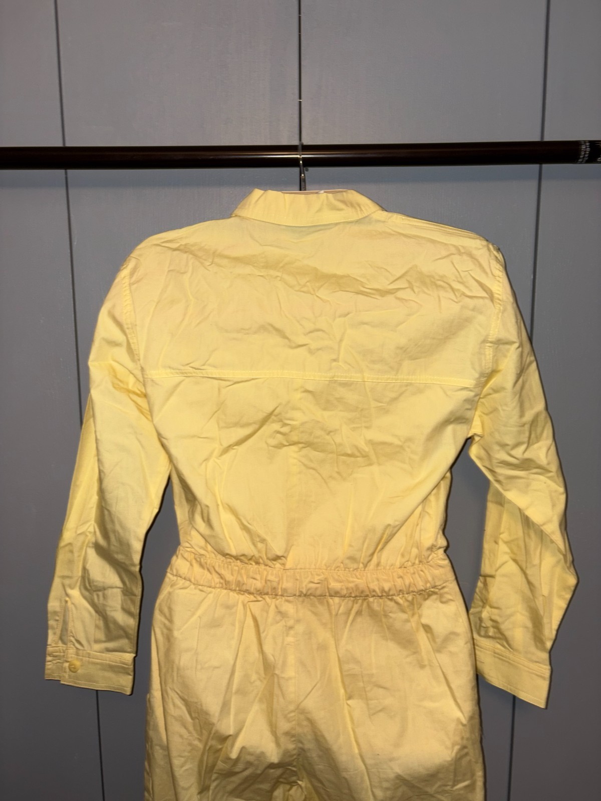 VTG 90s Saint Germain Paris 36 Boiler Utility Suit Jumpsuit Zip Front Yellow