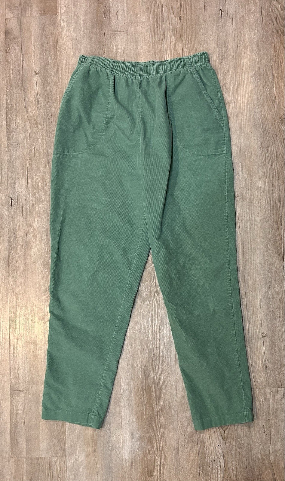 Vintage 80s 90s Corduroy Green Pants The Season Ticket Womens 14 Made In USA