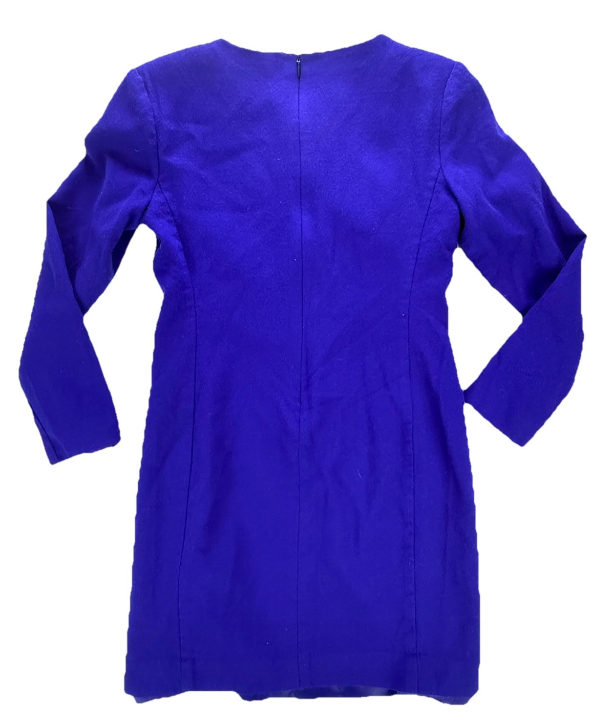 Vintage 80s JG Hook Royal Blue Woop Longsleeve Mini Cocktail Dress Size 8P